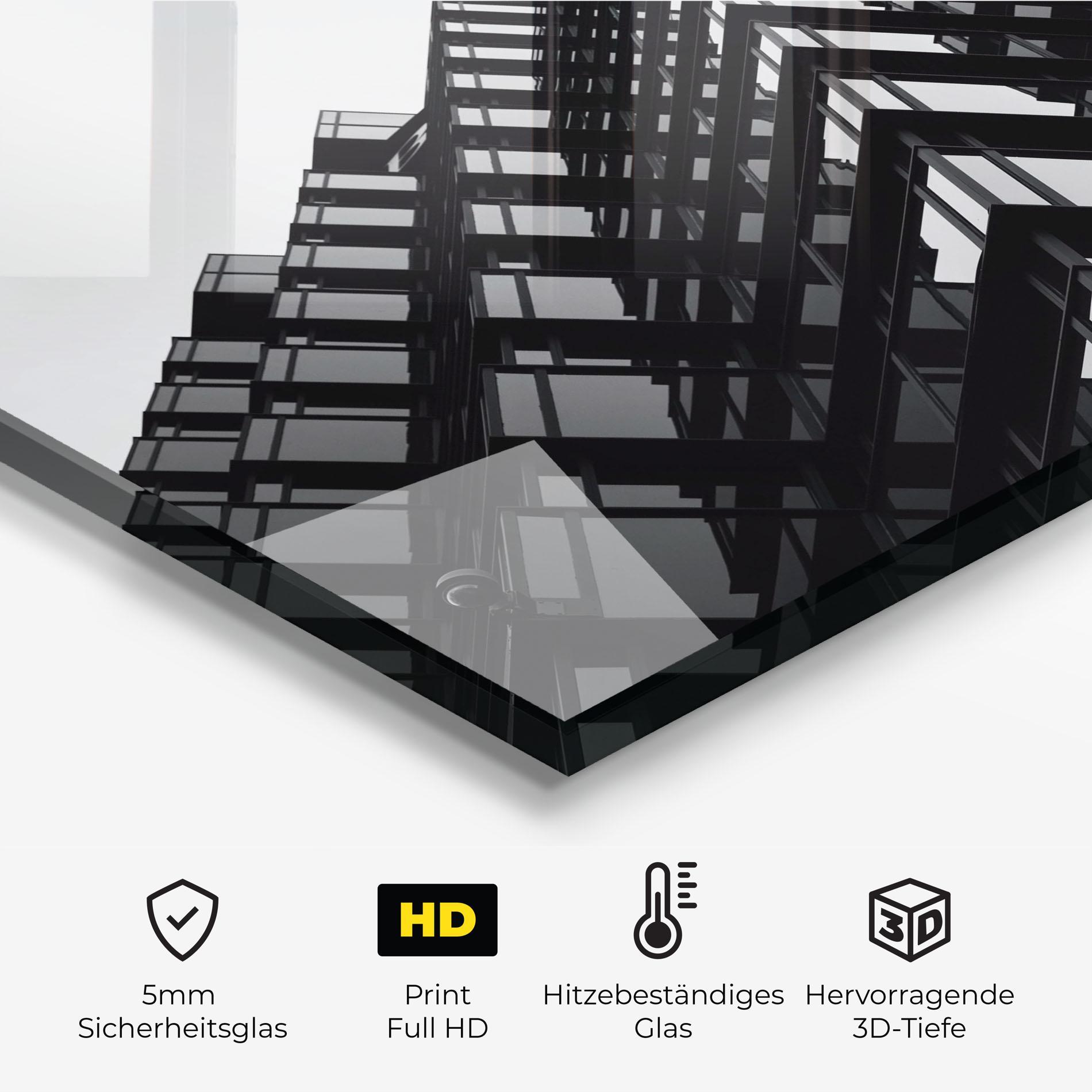 Küchenrückwand Glas Black Building mockup 2