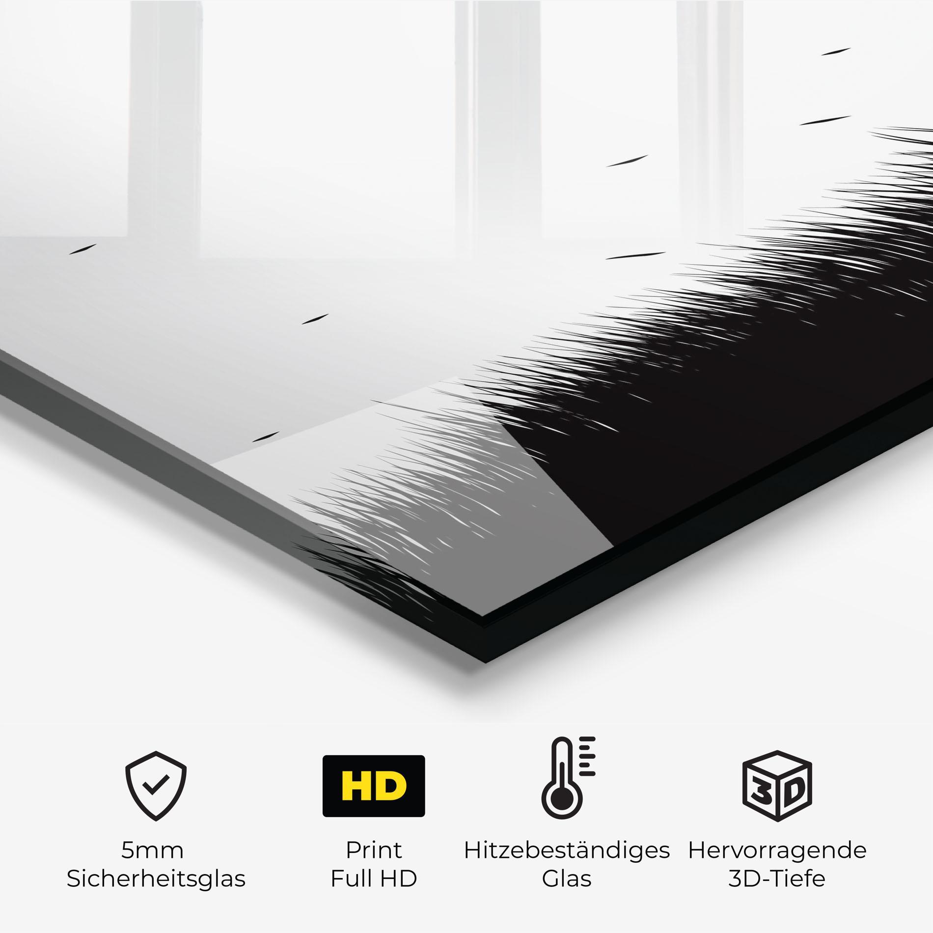 Küchenrückwand Glas Black Umbrella mockup 2