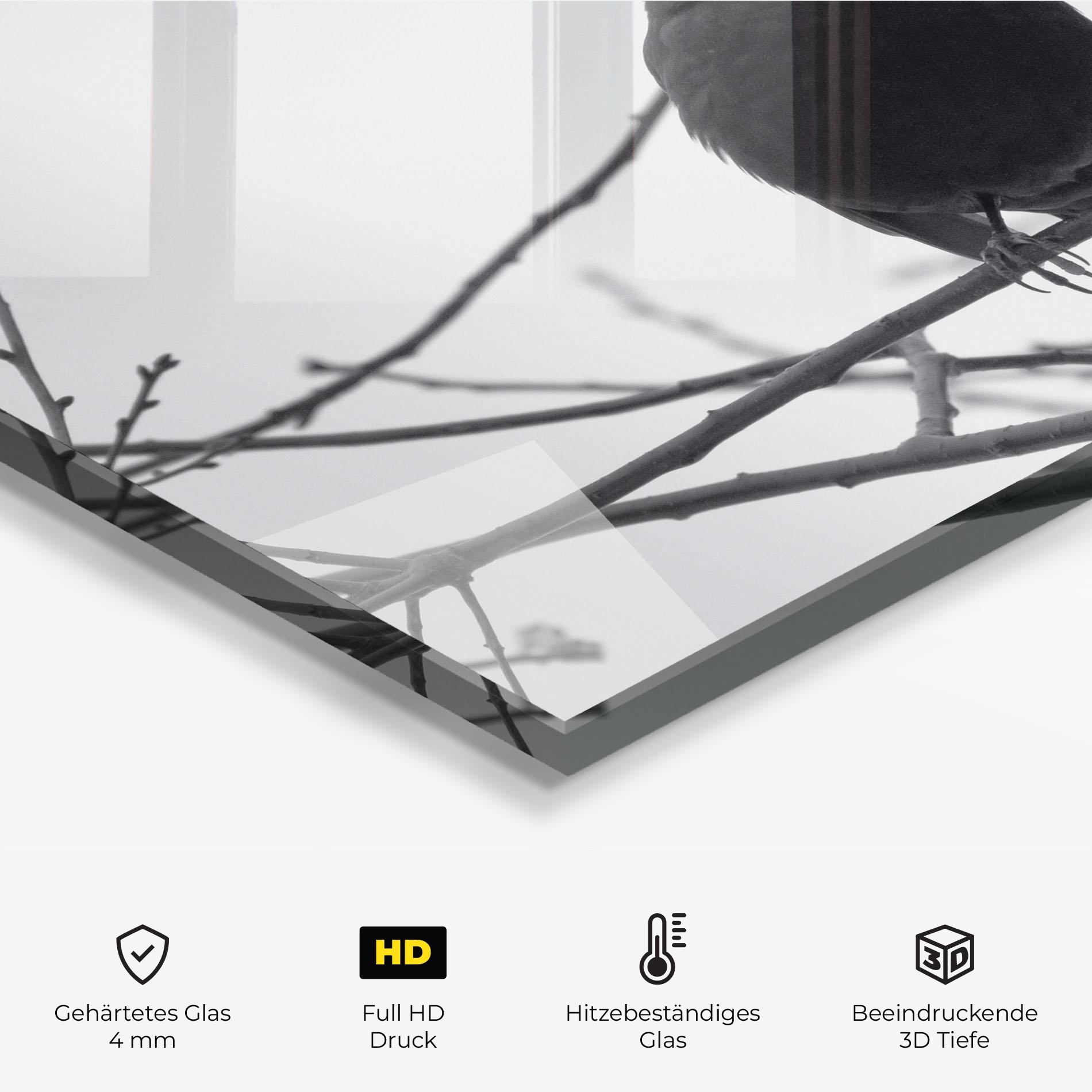 Küchenrückwand Glas Black Bird mockup 2