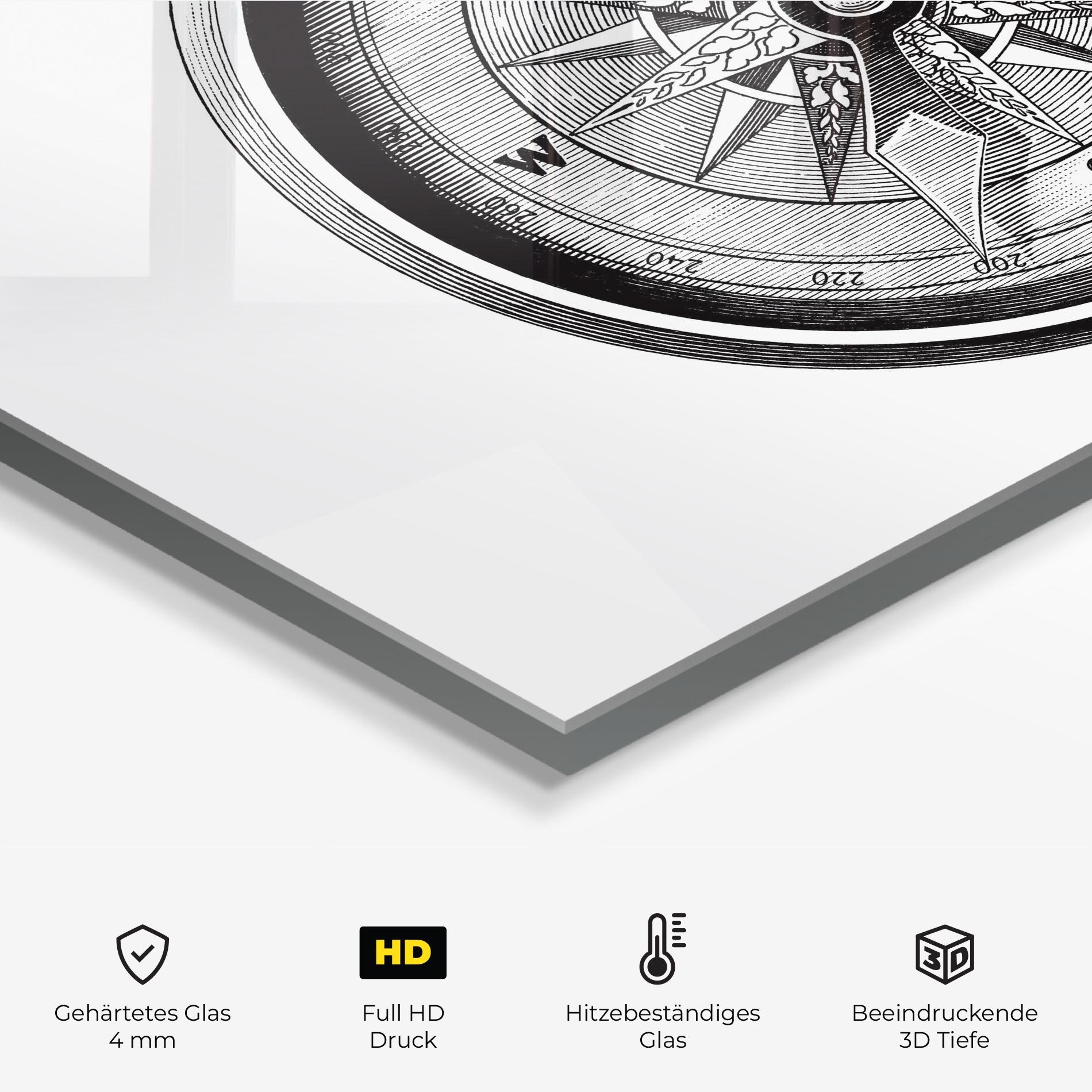 Küchenrückwand Glas Black Compass mockup 2