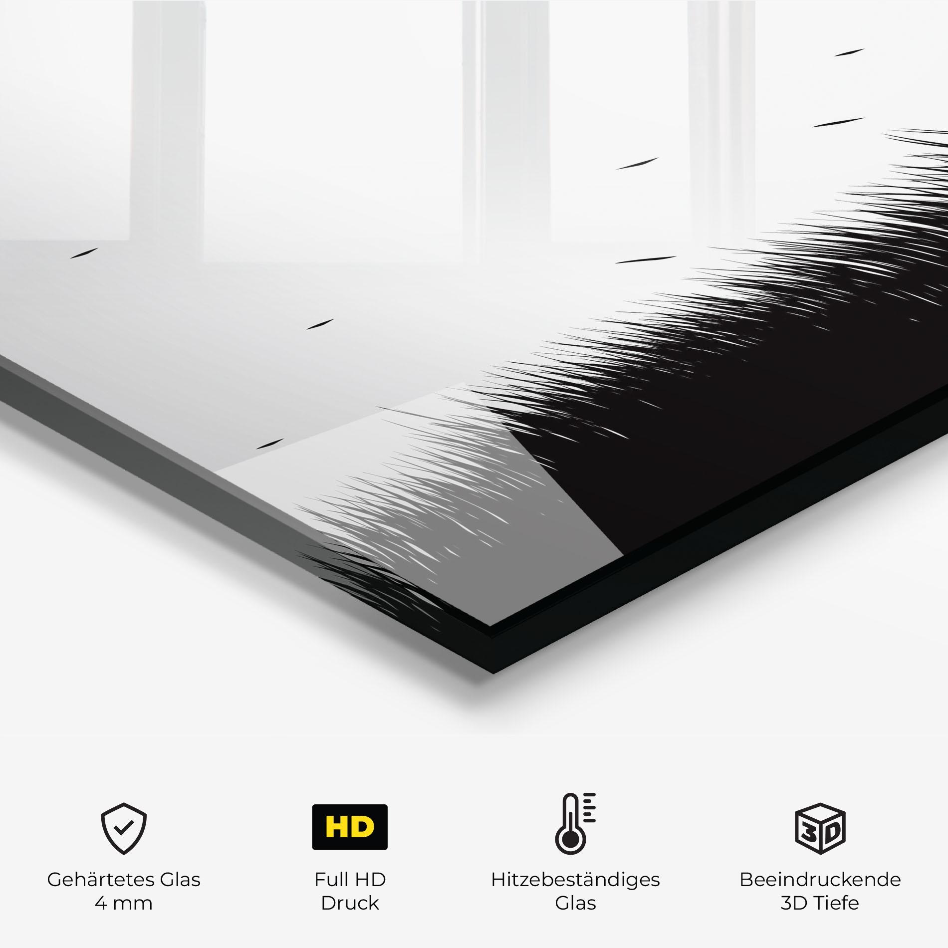 Küchenrückwand Glas Black Umbrella mockup 2