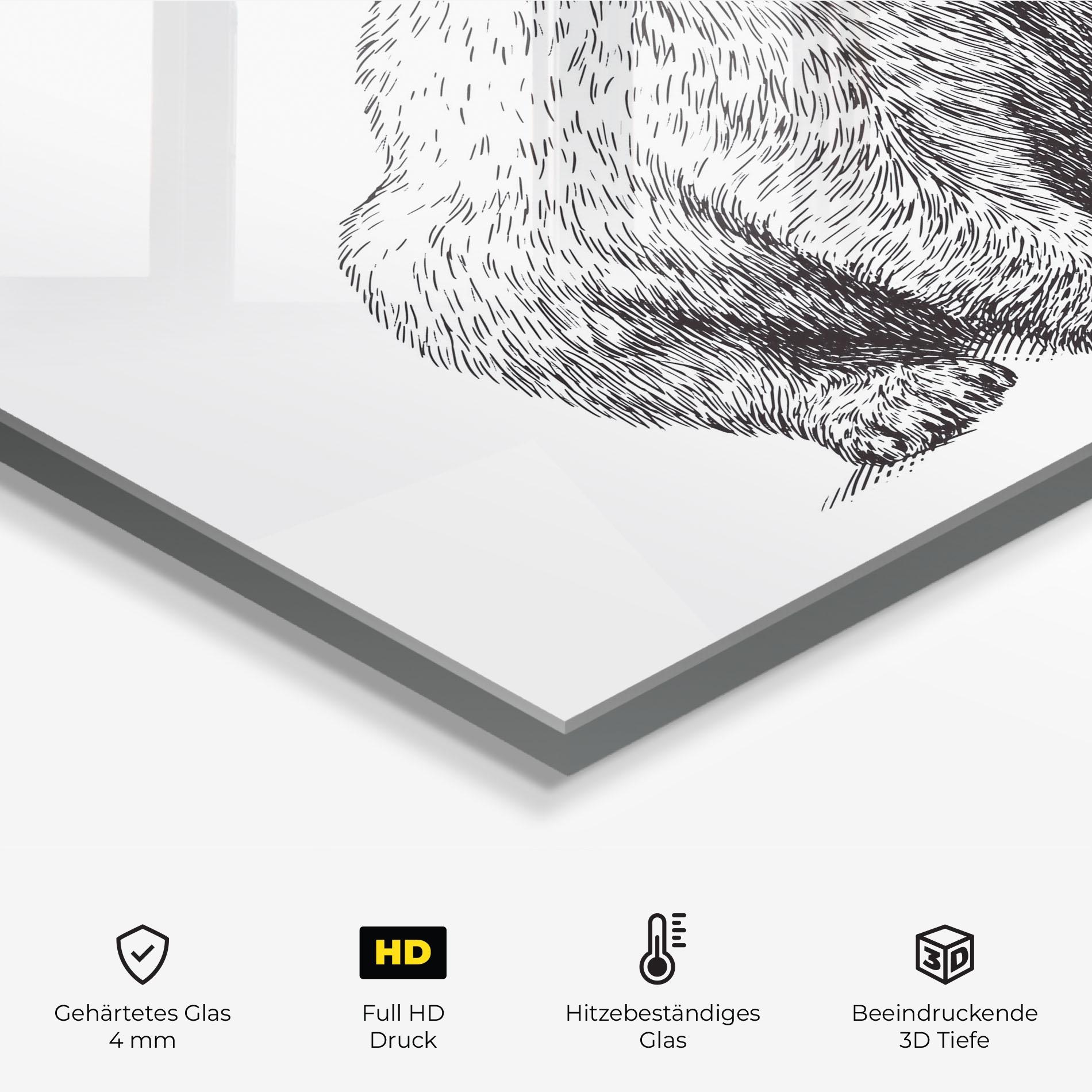 Küchenrückwand Glas Draw Icebear mockup 2