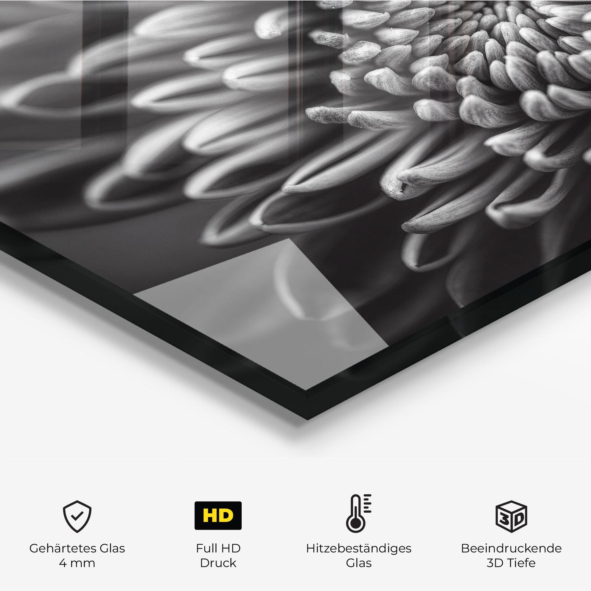 Küchenrückwand Glas Grey Flower mockup 2