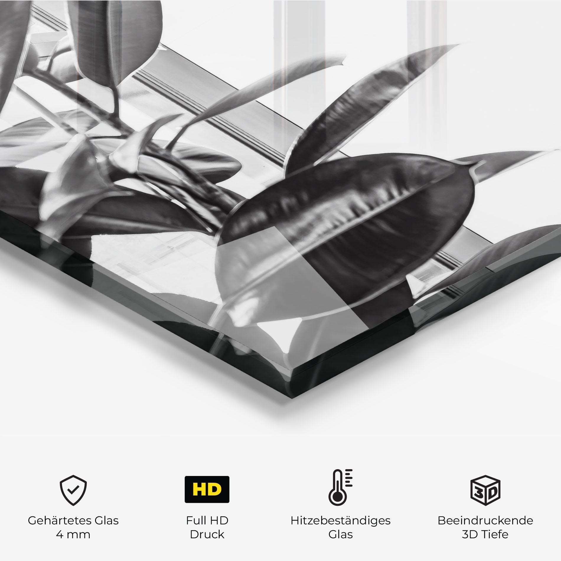 Küchenrückwand Glas Grey Plant mockup 2