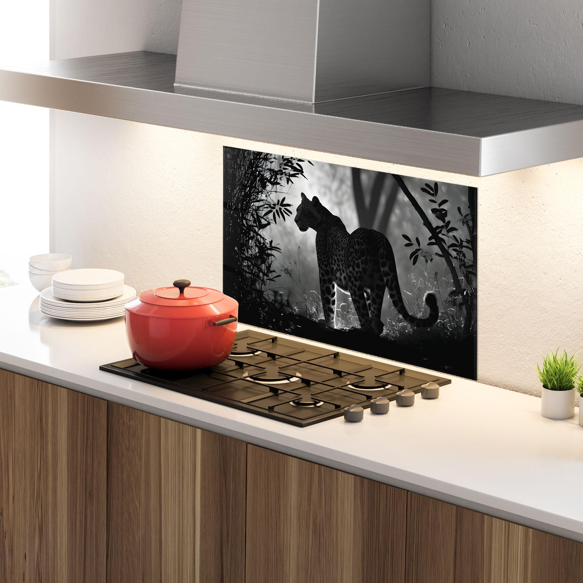 Küchenrückwand Glas Beautiful Grey Animal mockup 4