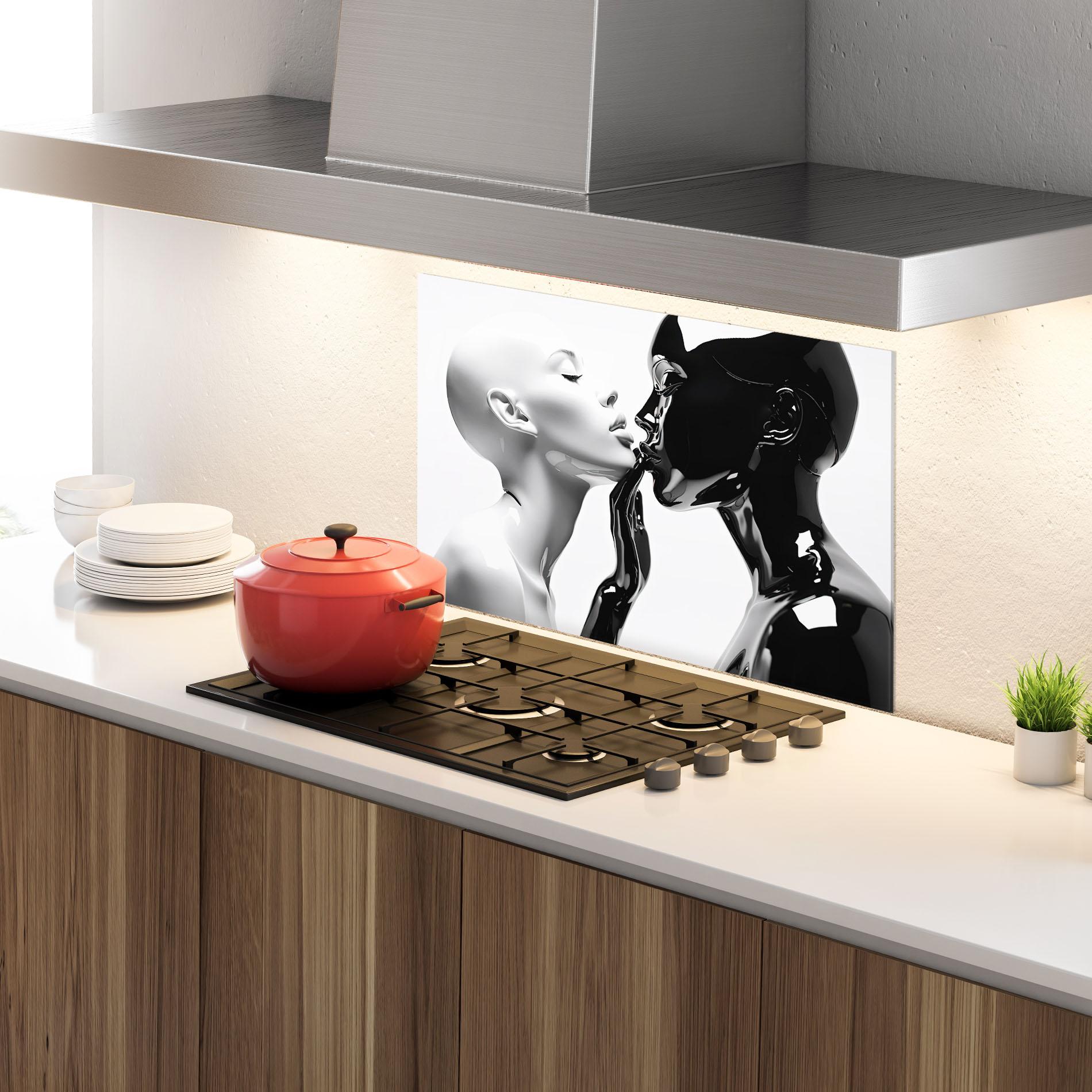 Küchenrückwand Glas Feminine Sculpture mockup 4