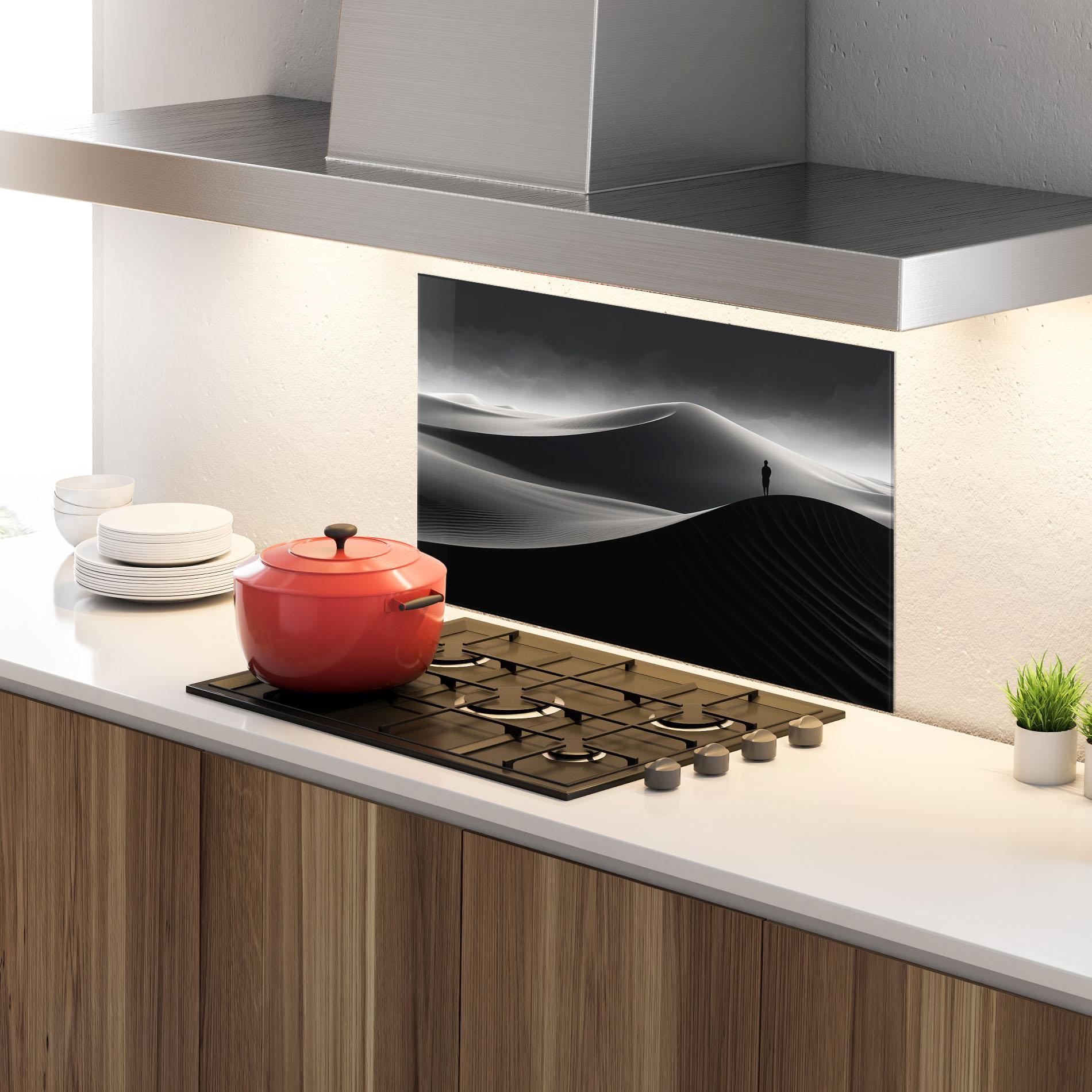 Küchenrückwand Glas Grey Dune mockup 4
