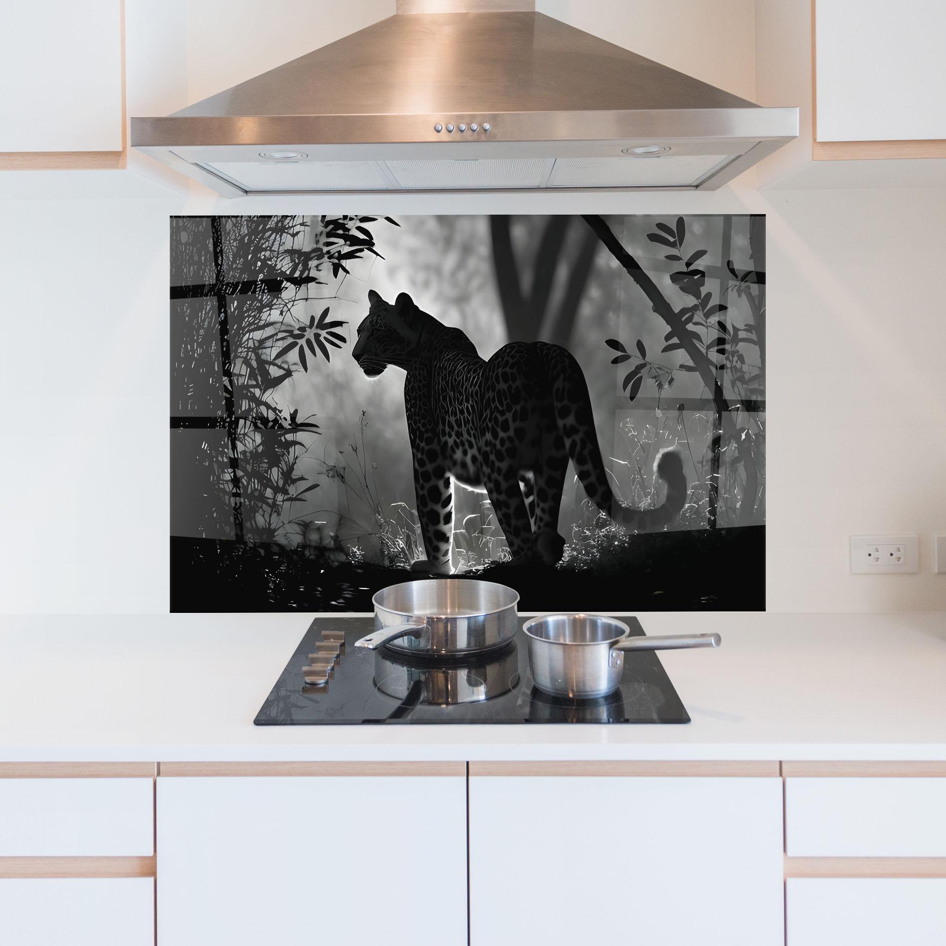 Küchenrückwand Glas Beautiful Grey Animal mockup 5