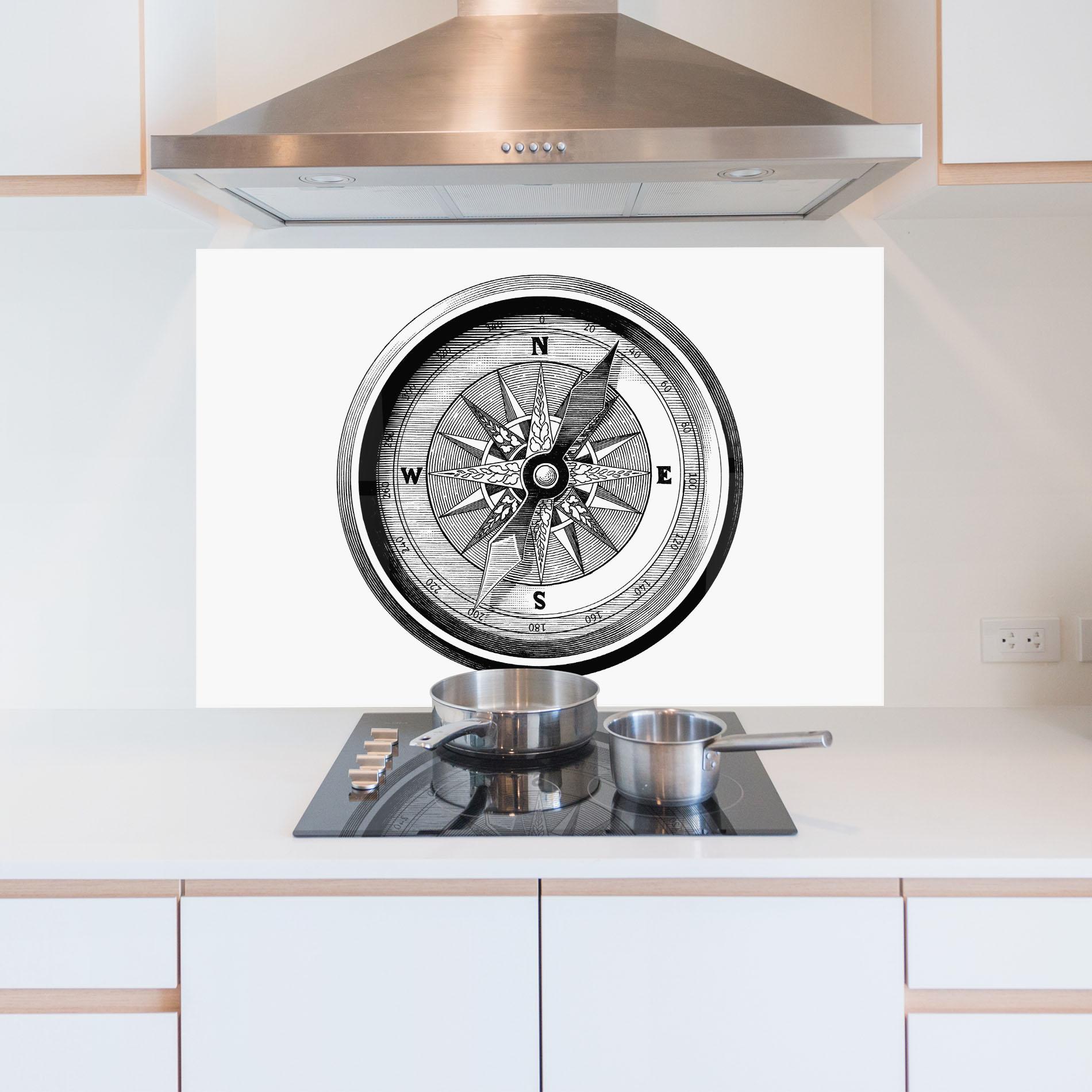 Küchenrückwand Glas Black Compass mockup 5