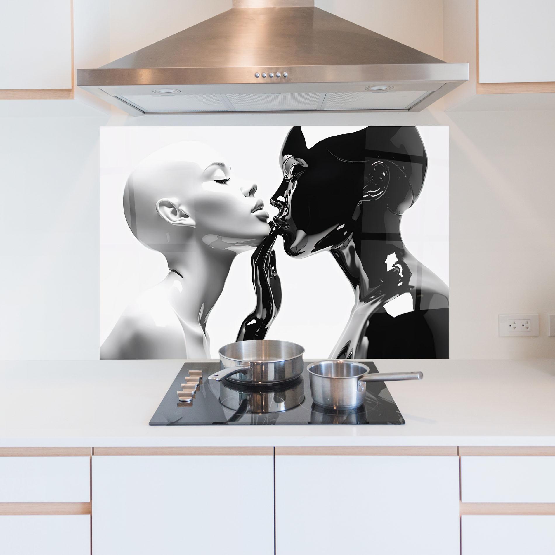 Küchenrückwand Glas Feminine Sculpture mockup 5
