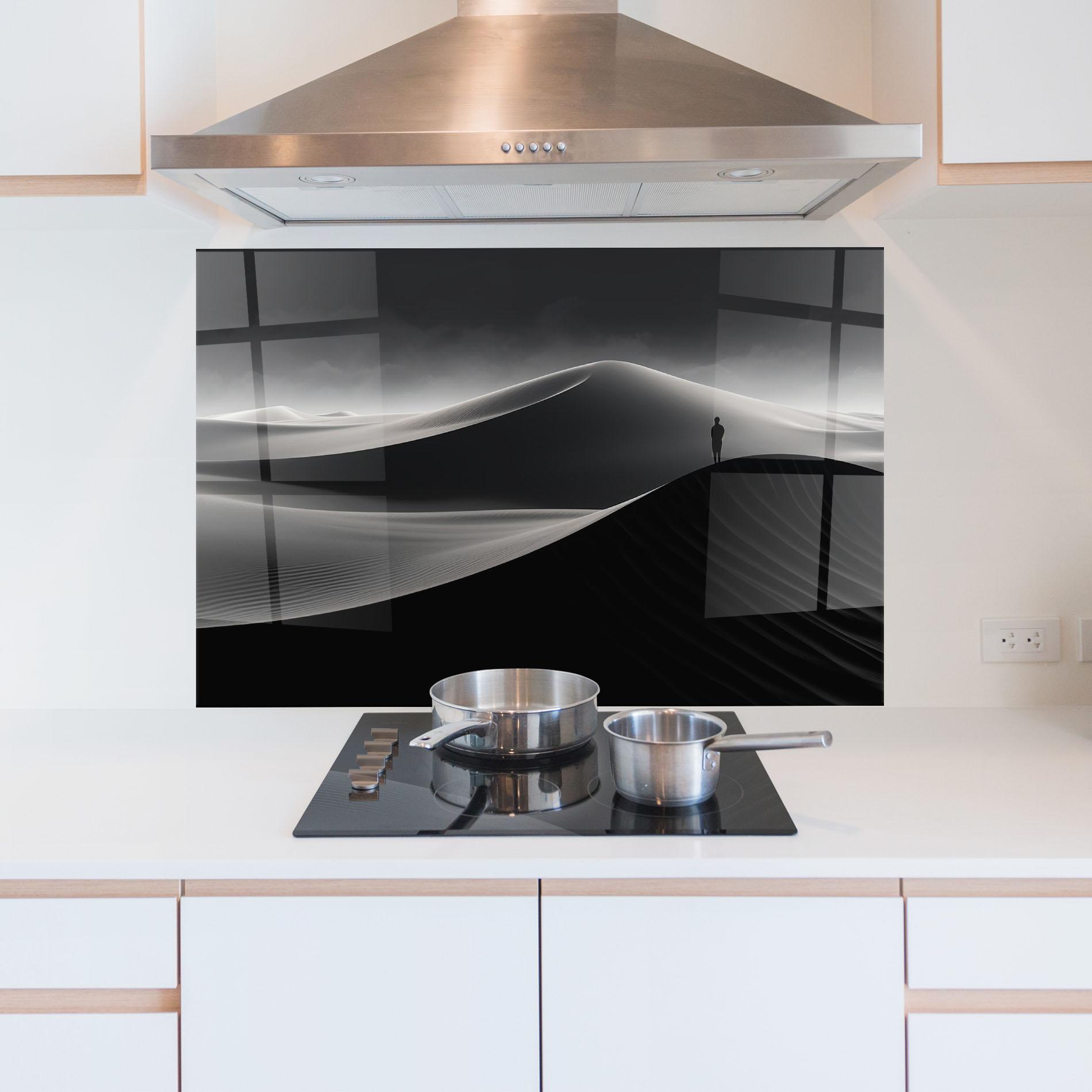 Küchenrückwand Glas Grey Dune mockup 5