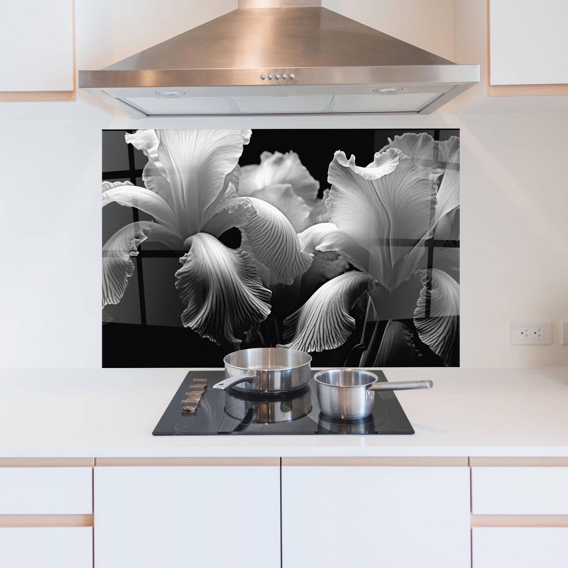 Küchenrückwand Glas Grey Iris Mix mockup 5