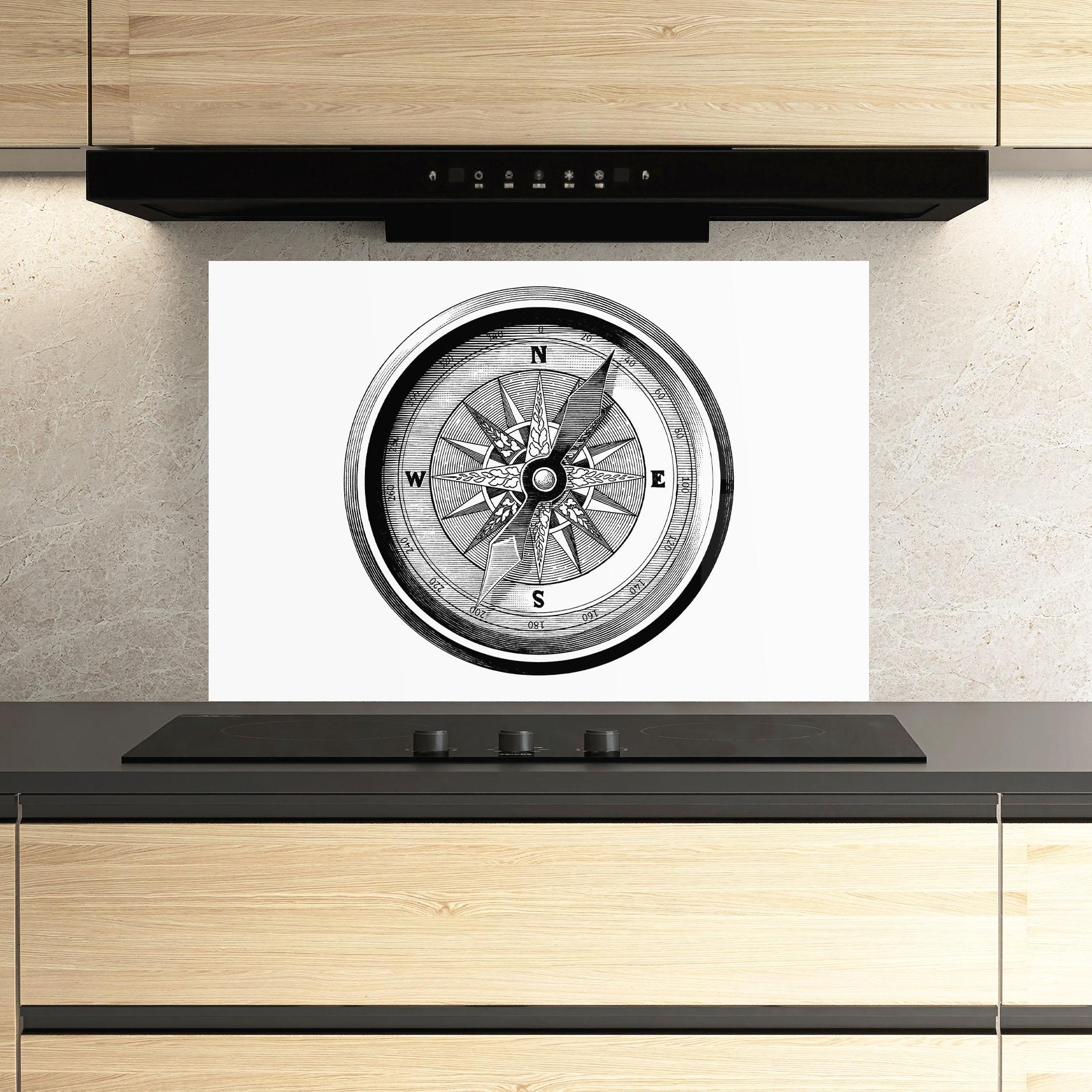 Küchenrückwand Glas Black Compass mockup 3