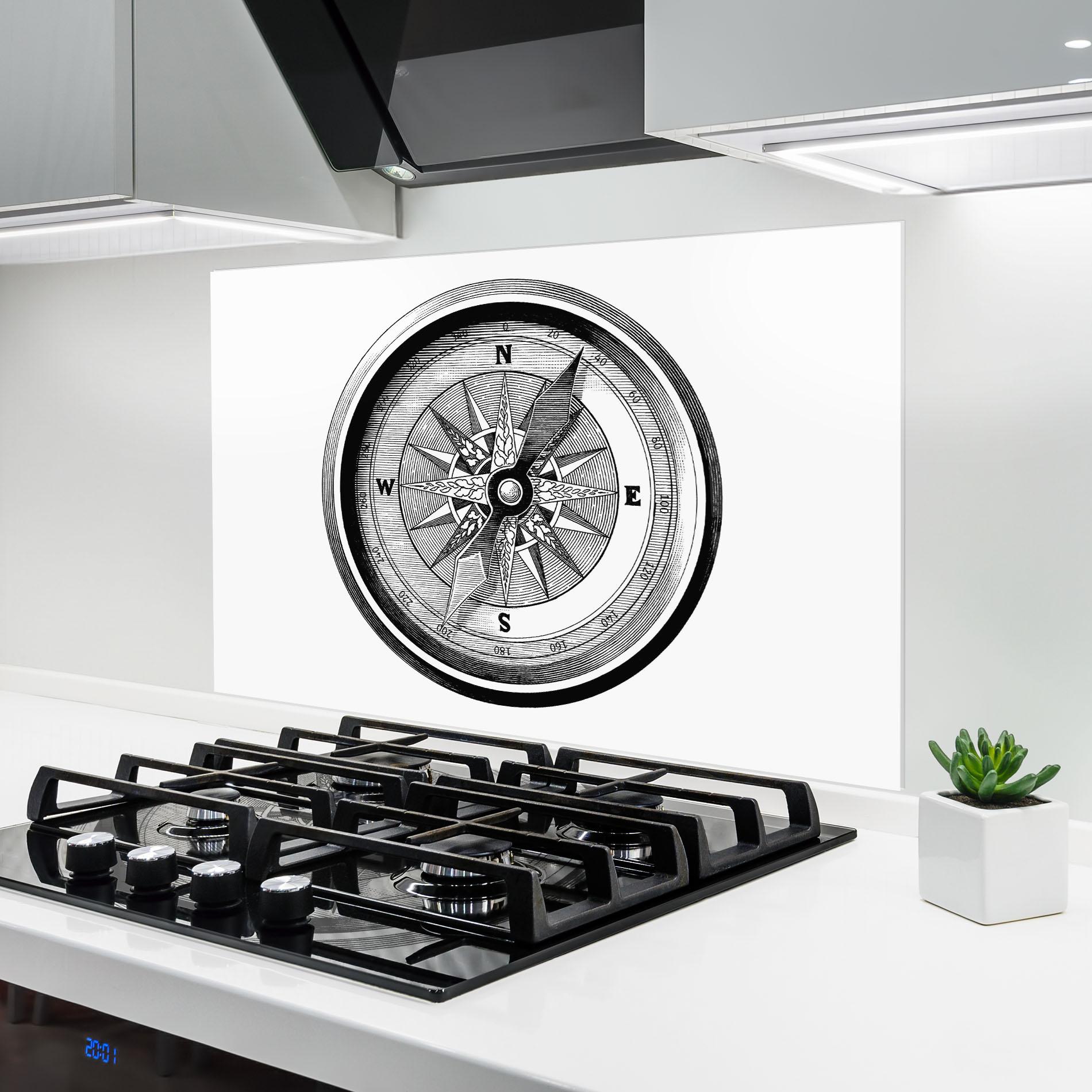 Küchenrückwand Glas Black Compass mockup 6