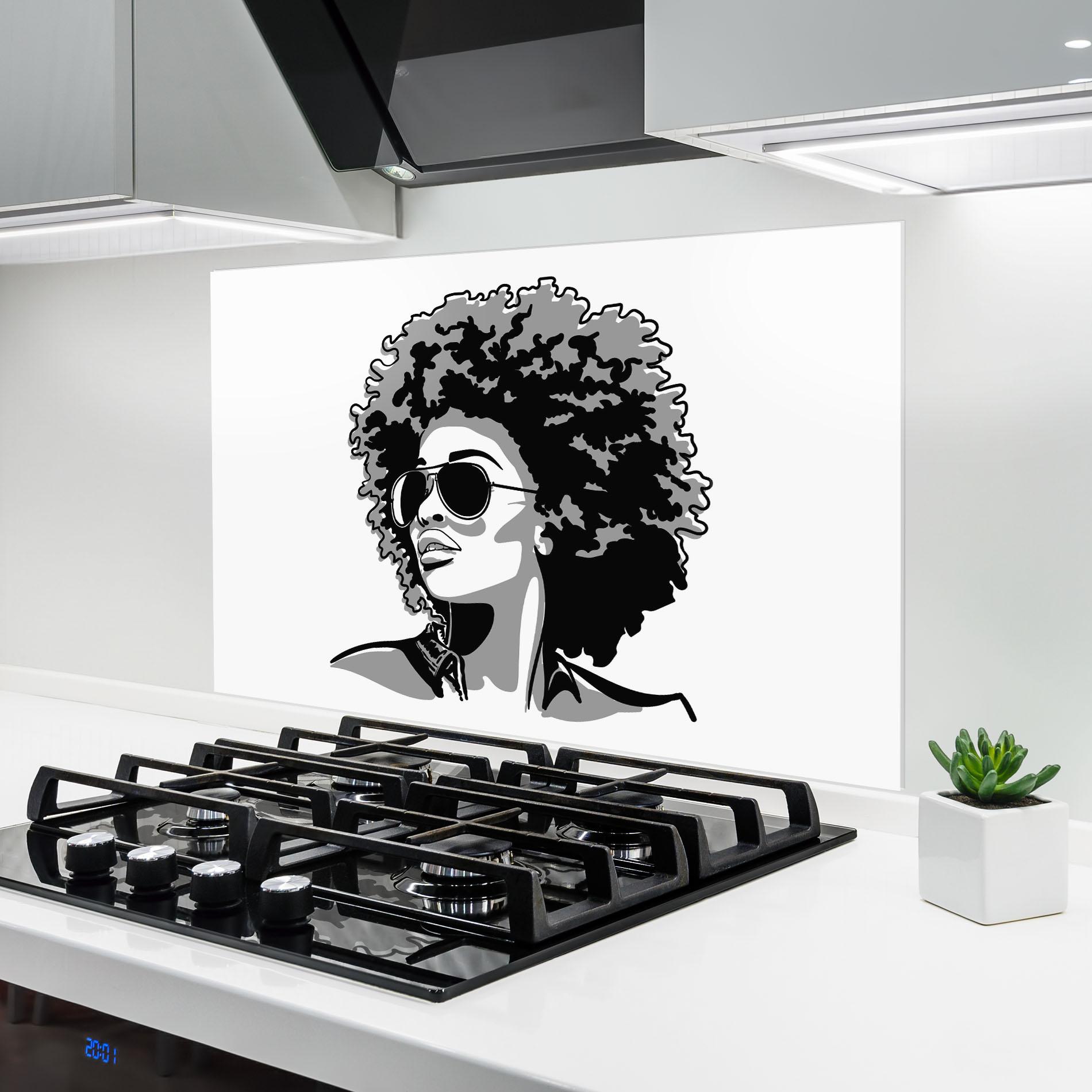 Küchenrückwand Glas Black Grasses mockup 6