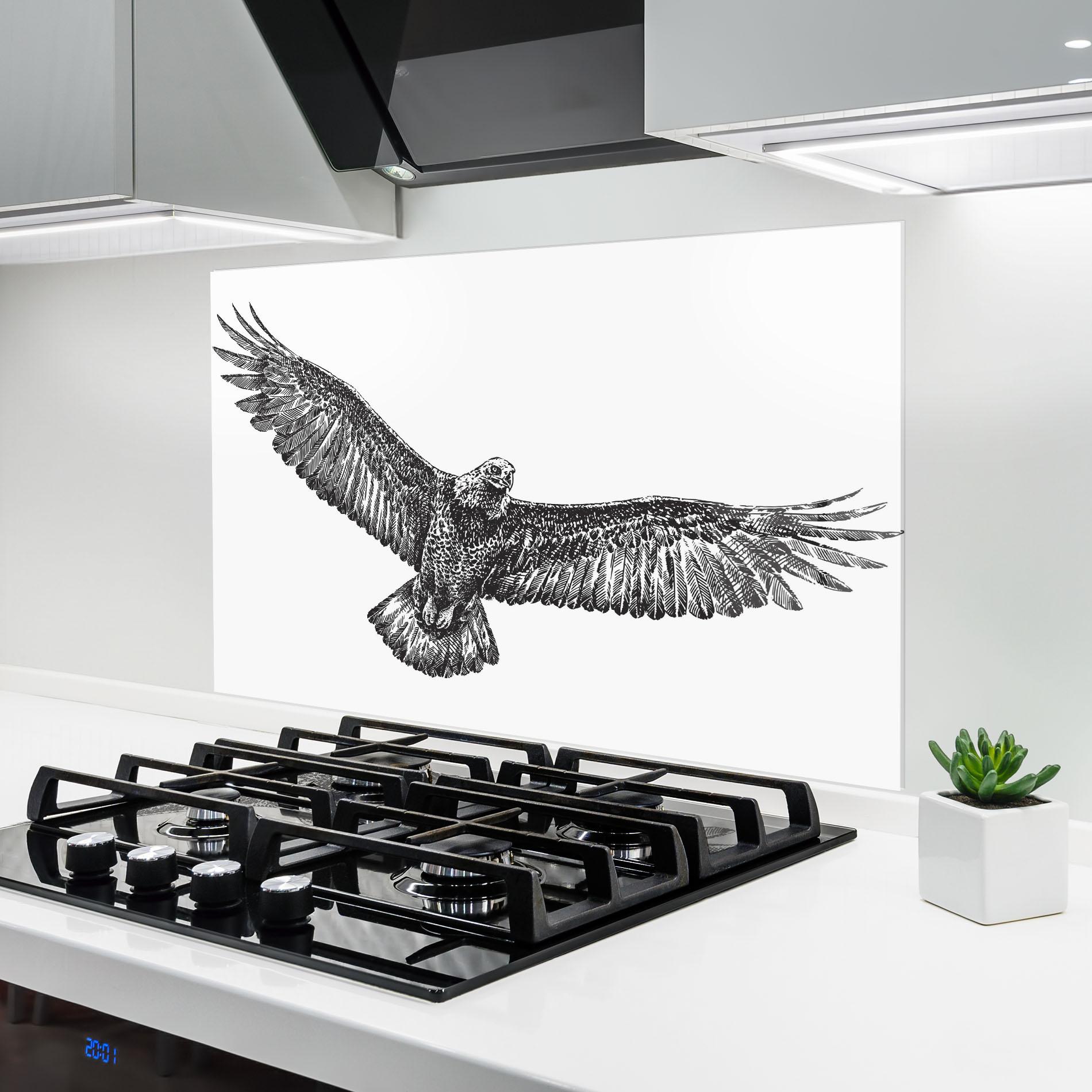 Küchenrückwand Glas Eagle Art Line mockup 6