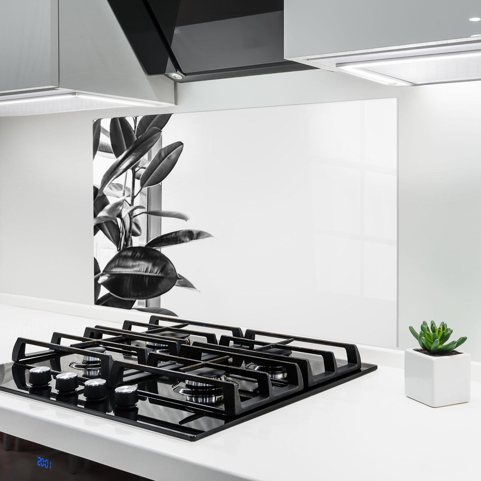 Küchenrückwand Glas Grey Plant mockup 6