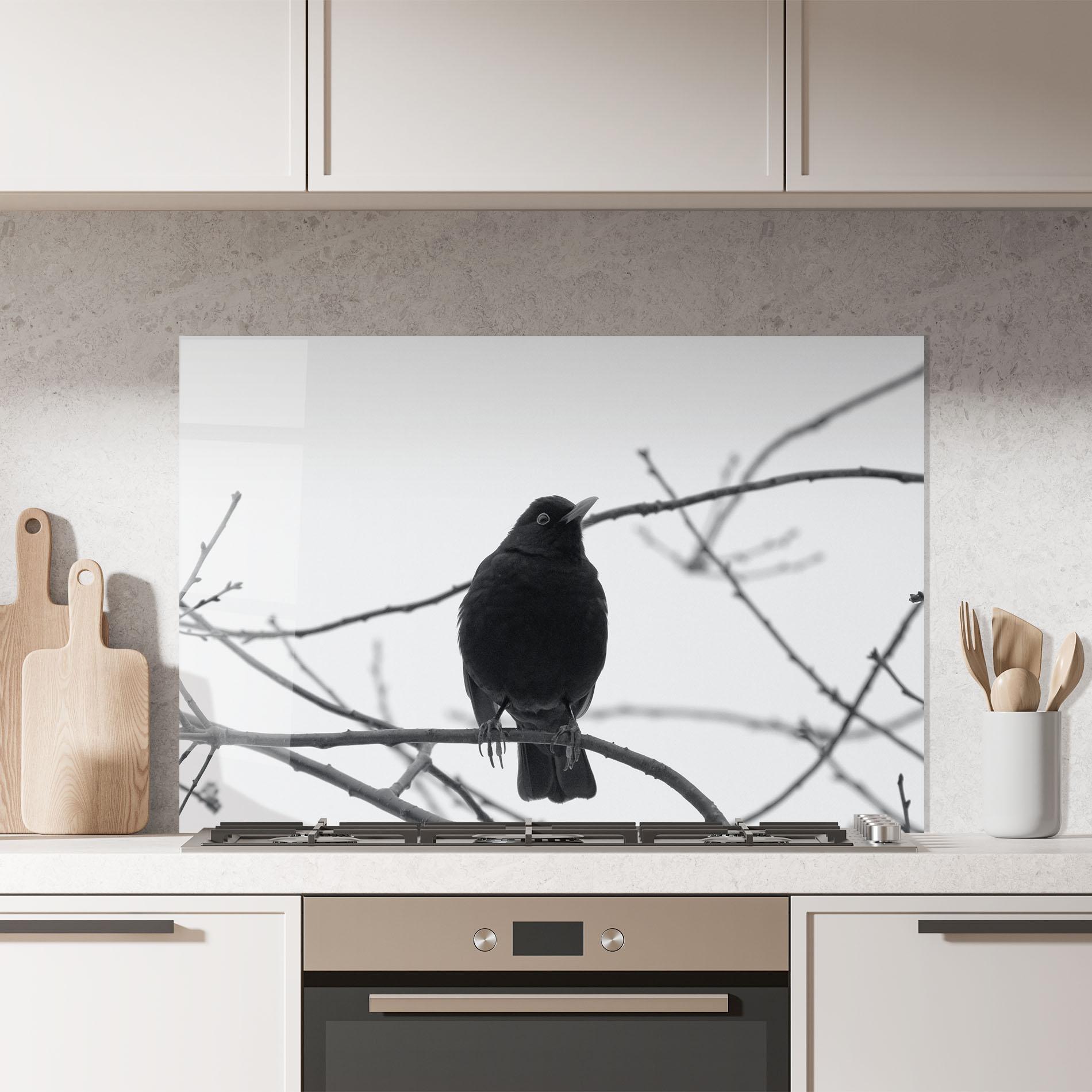 Küchenrückwand Glas Black Bird mockup 7