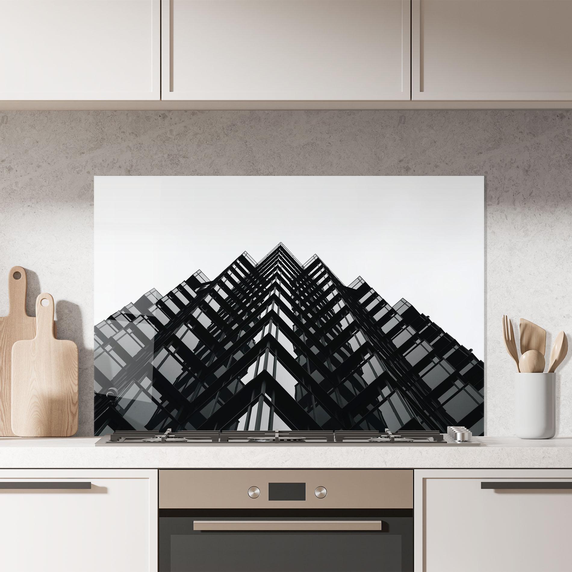 Küchenrückwand Glas Black Building mockup 7