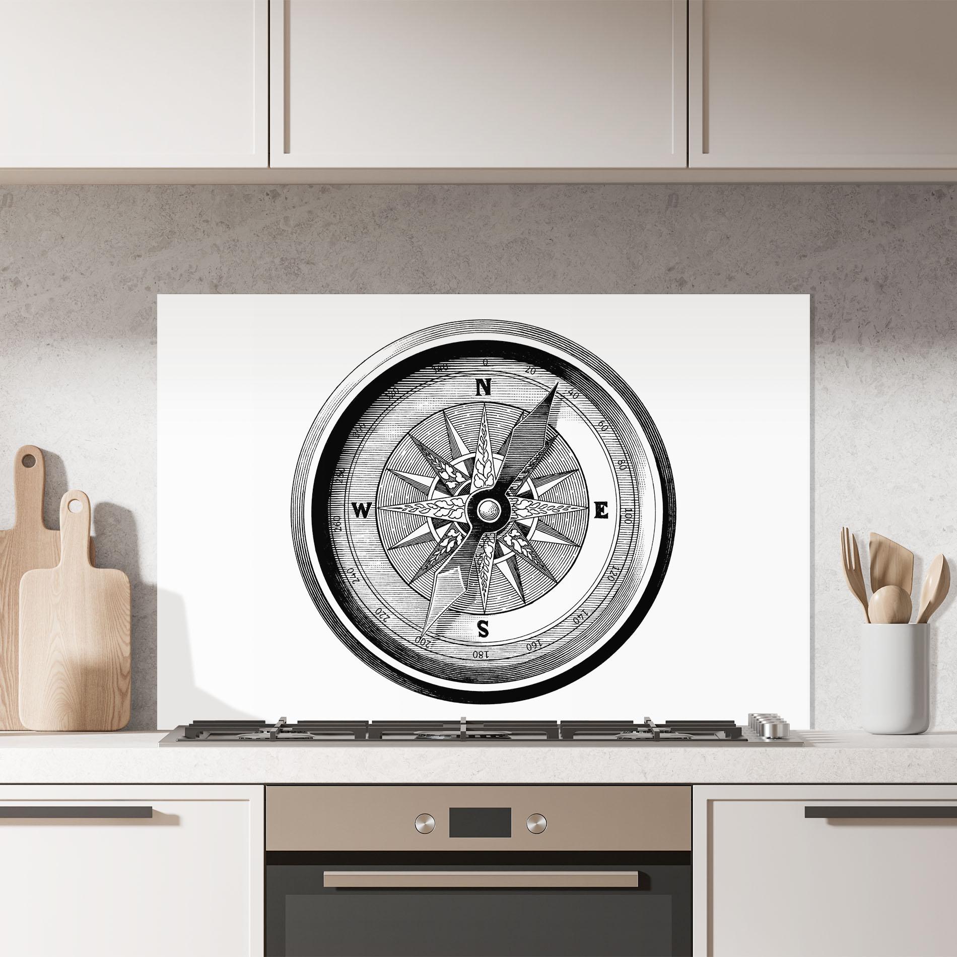 Küchenrückwand Glas Black Compass mockup 7