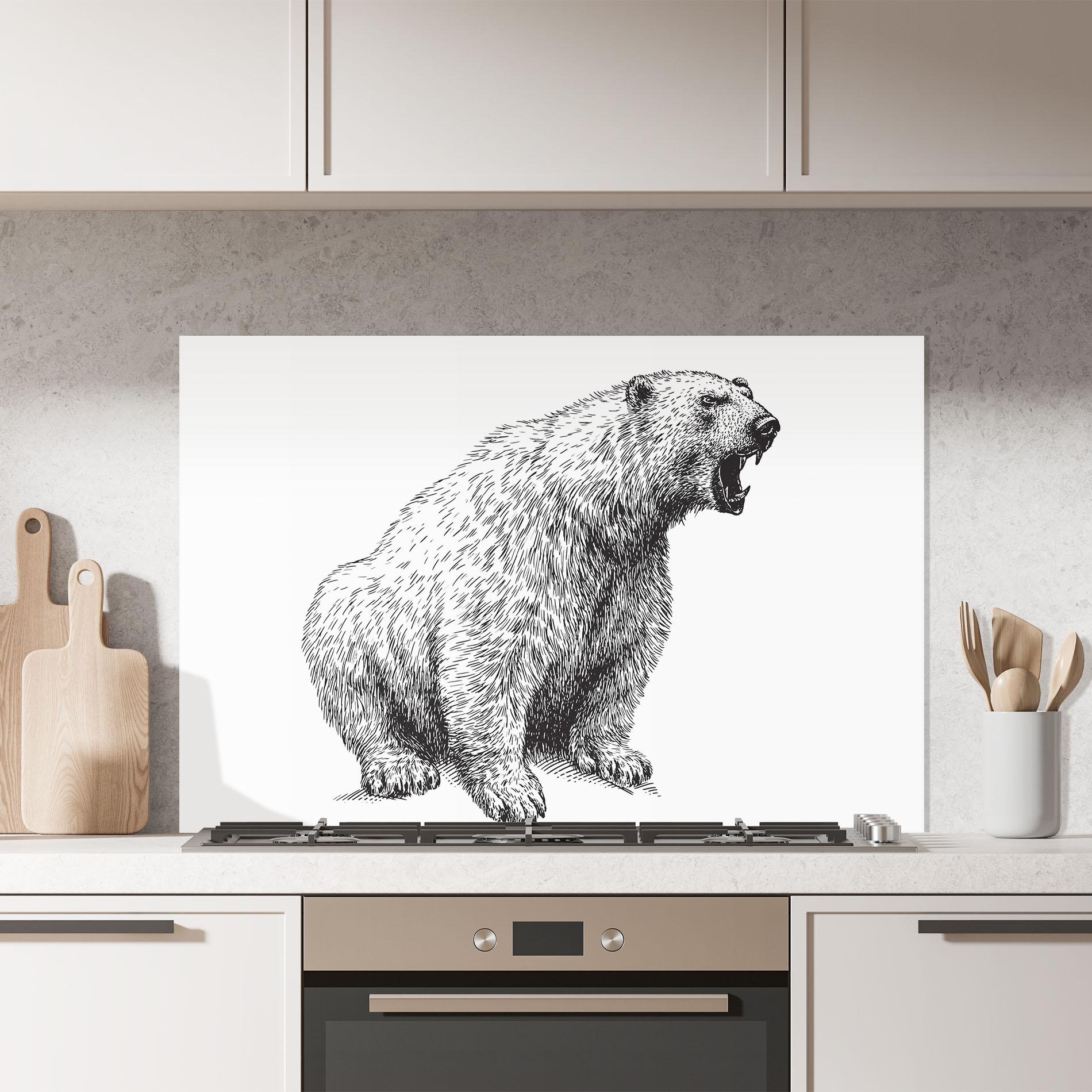 Küchenrückwand Glas Draw Icebear mockup 7