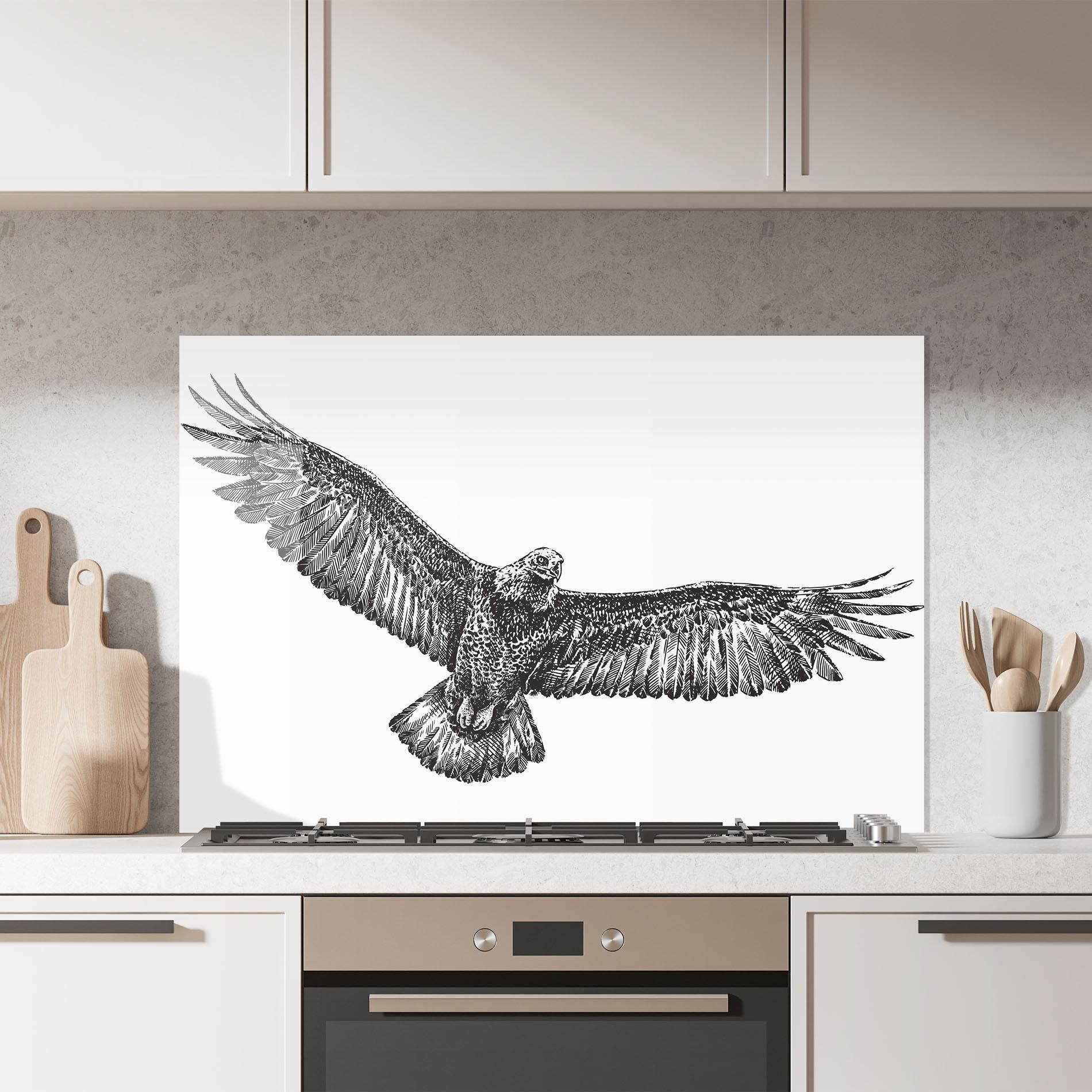 Küchenrückwand Glas Eagle Art Line mockup 7