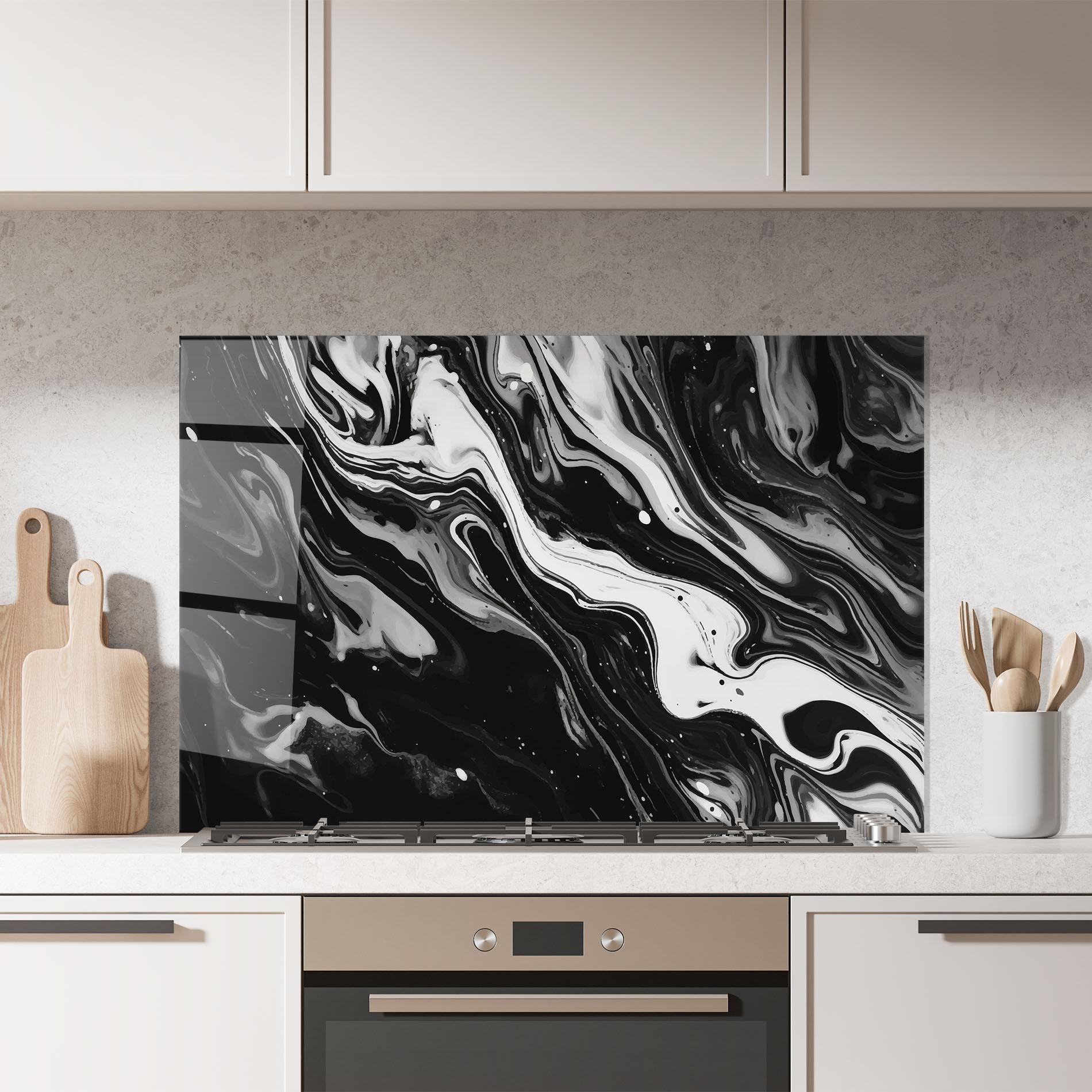 Küchenrückwand Glas Grey Art Marble mockup 7