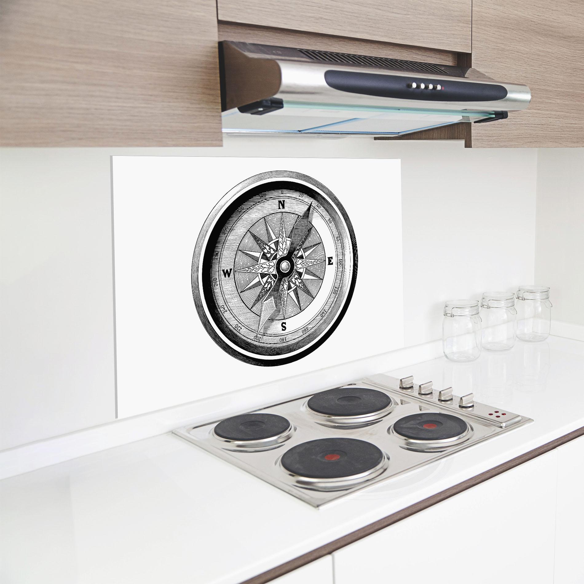 Küchenrückwand Glas Black Compass mockup 8