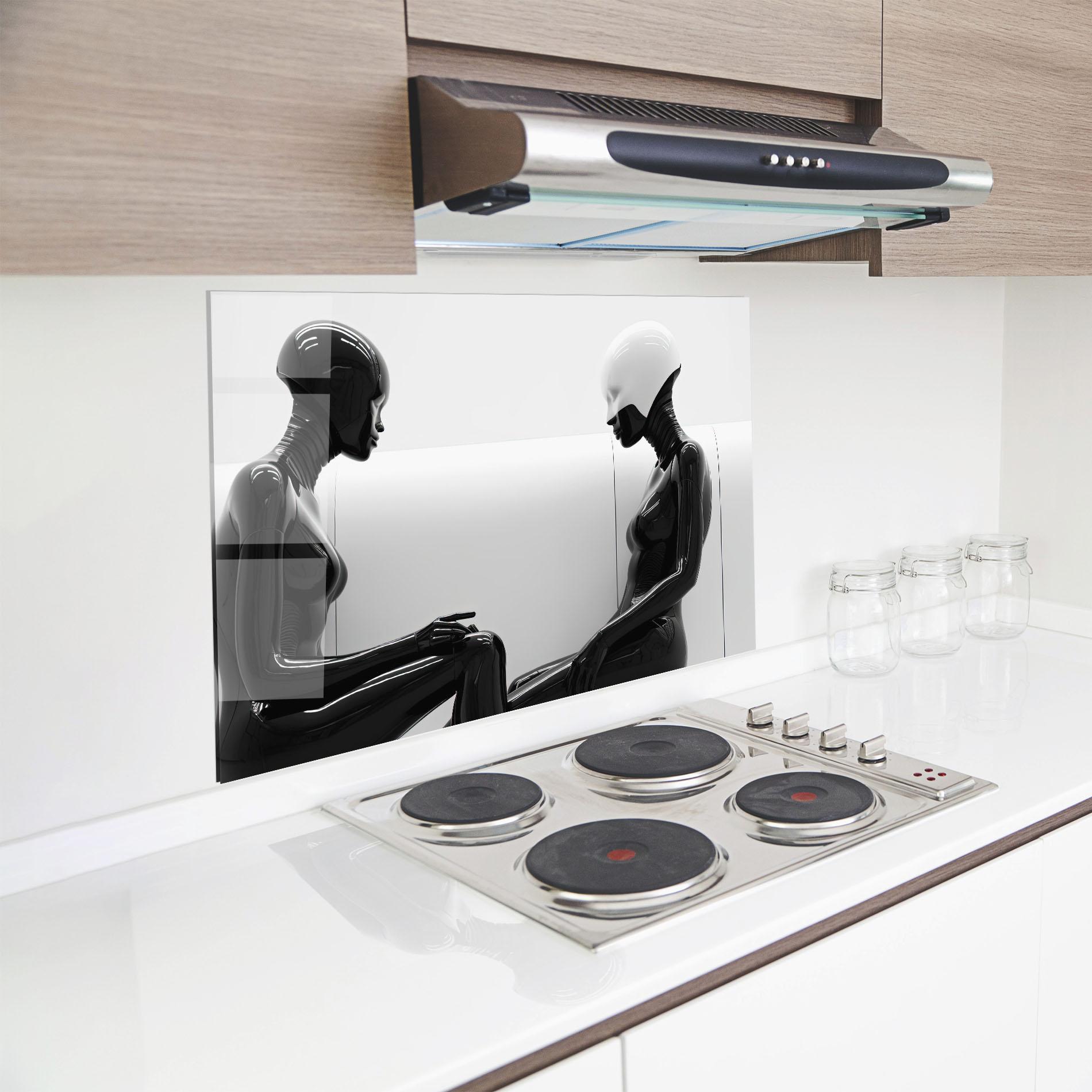 Küchenrückwand Glas Black Mannequin mockup 8