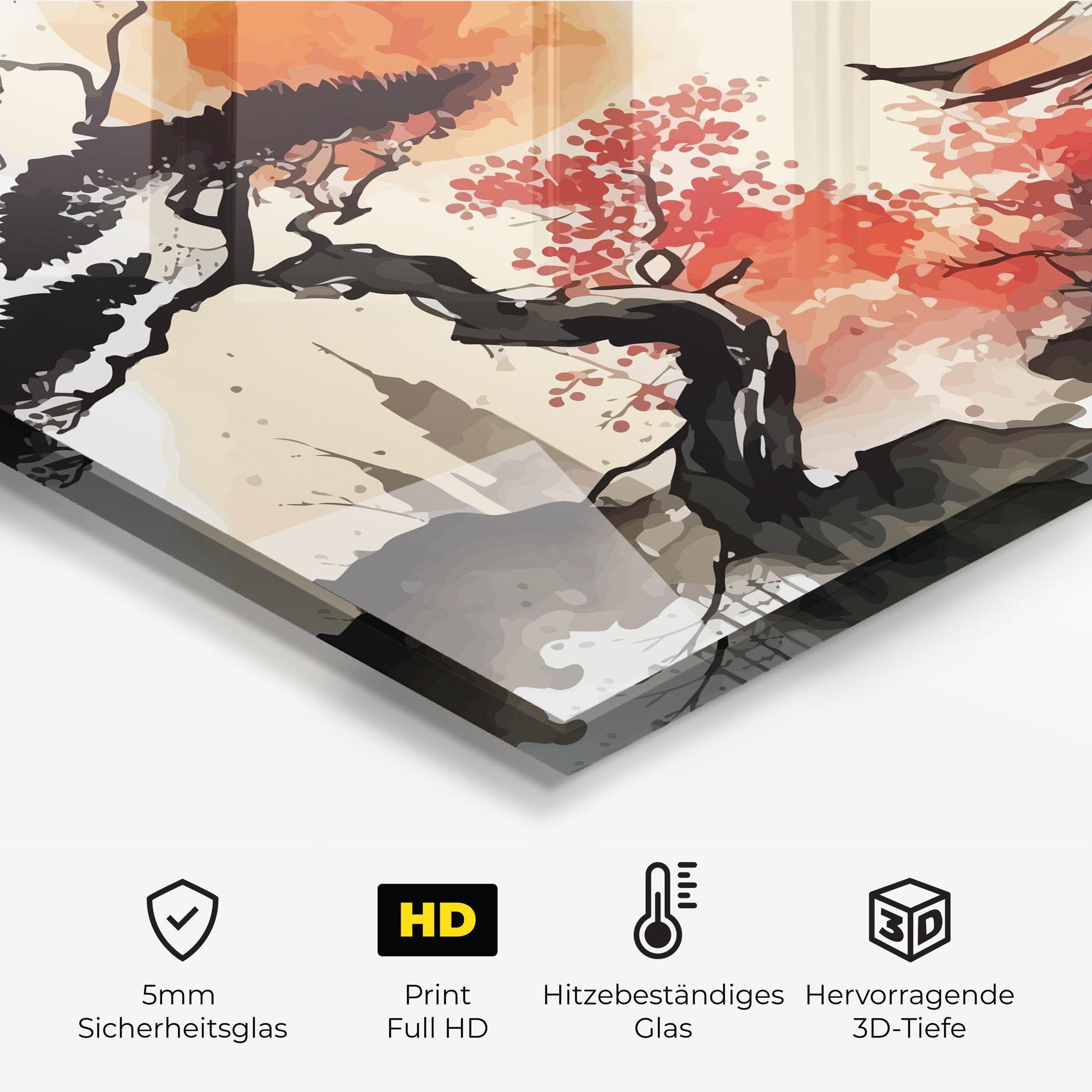 Küchenrückwand Glas Asiatic Beautiful View mockup 2