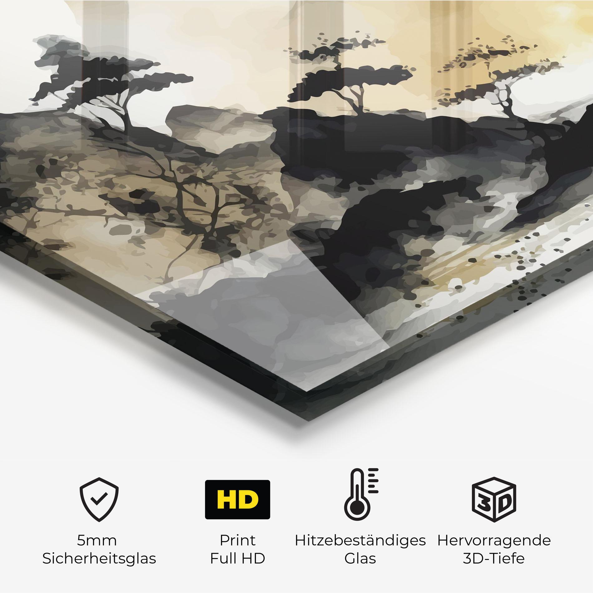 Küchenrückwand Glas Asiatic Grey Cream mockup 2