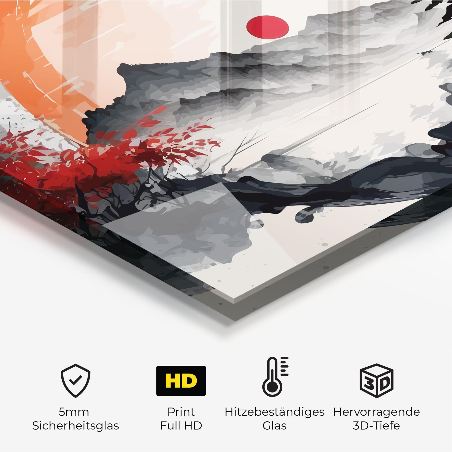 Küchenrückwand Glas Asiatic Grey Montain mockup 2