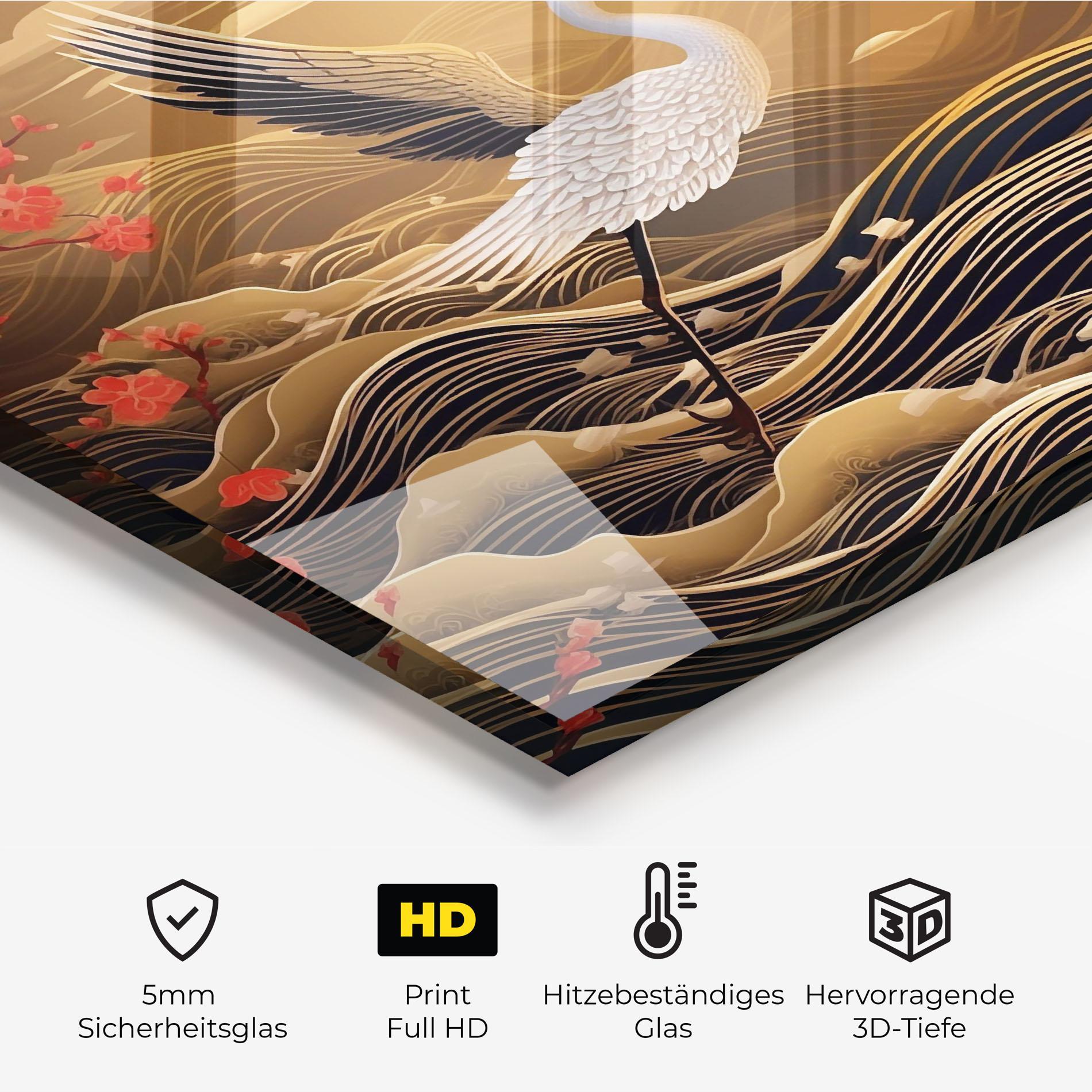 Küchenrückwand Glas Chinese Oil Painting mockup 2