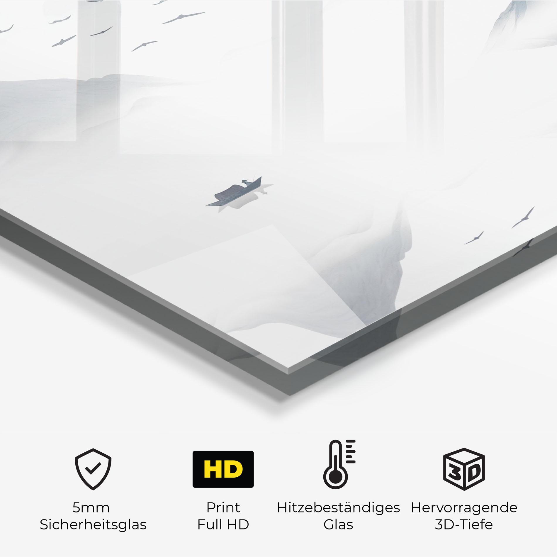 Küchenrückwand Glas Chinese Style Mountains mockup 2