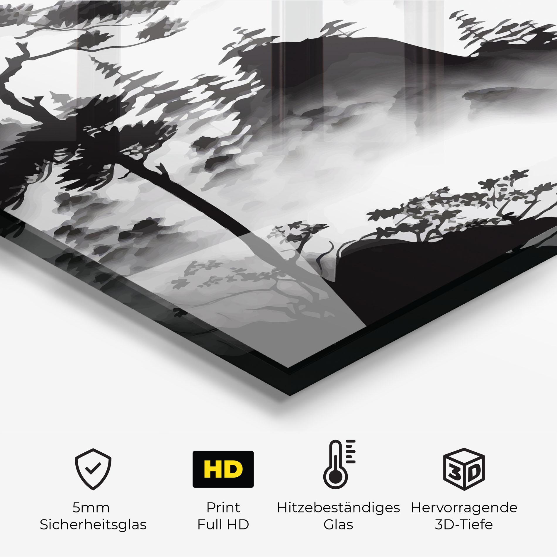 Küchenrückwand Glas Foggy Asiatic View mockup 2