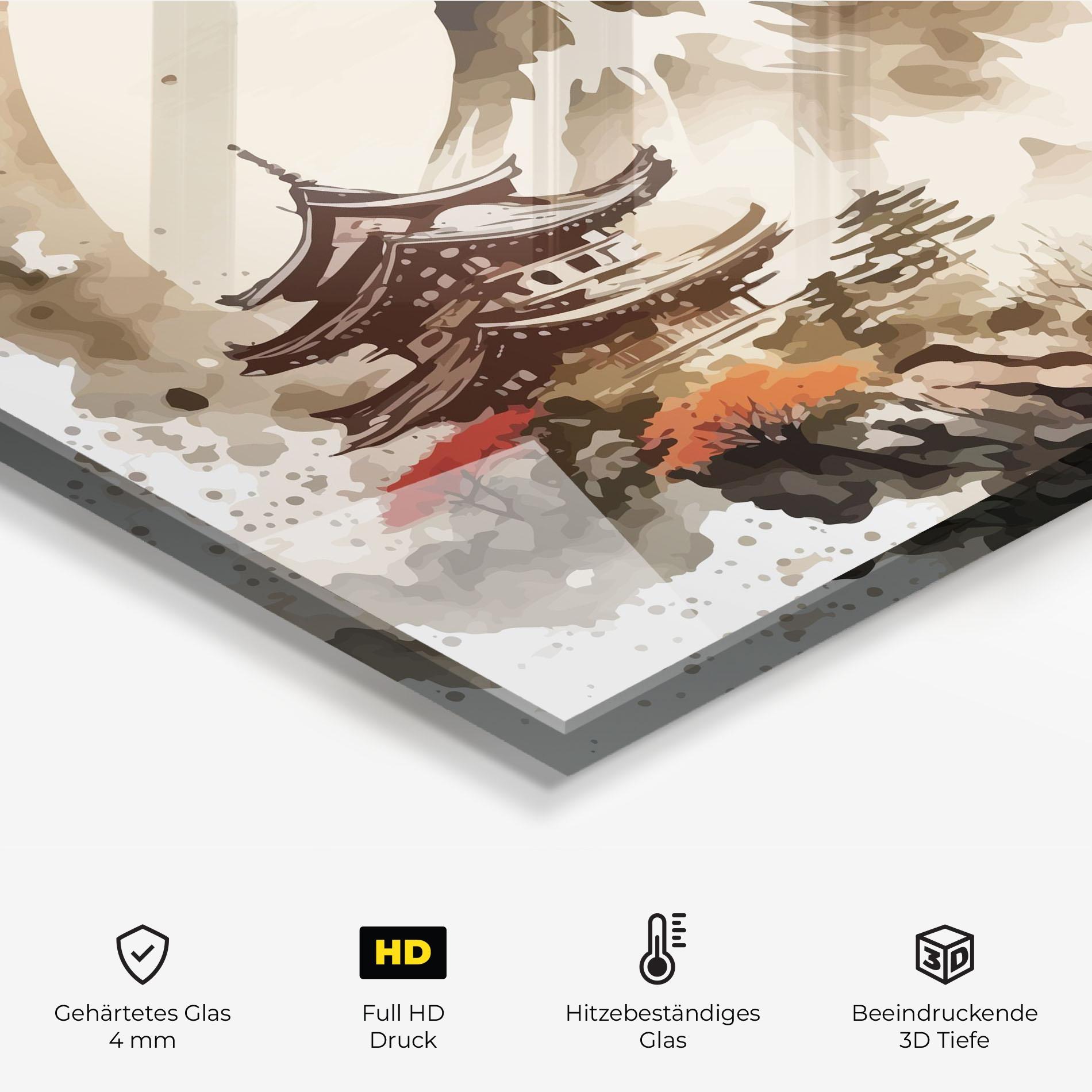 Küchenrückwand Glas Asiatic Blossom View mockup 2