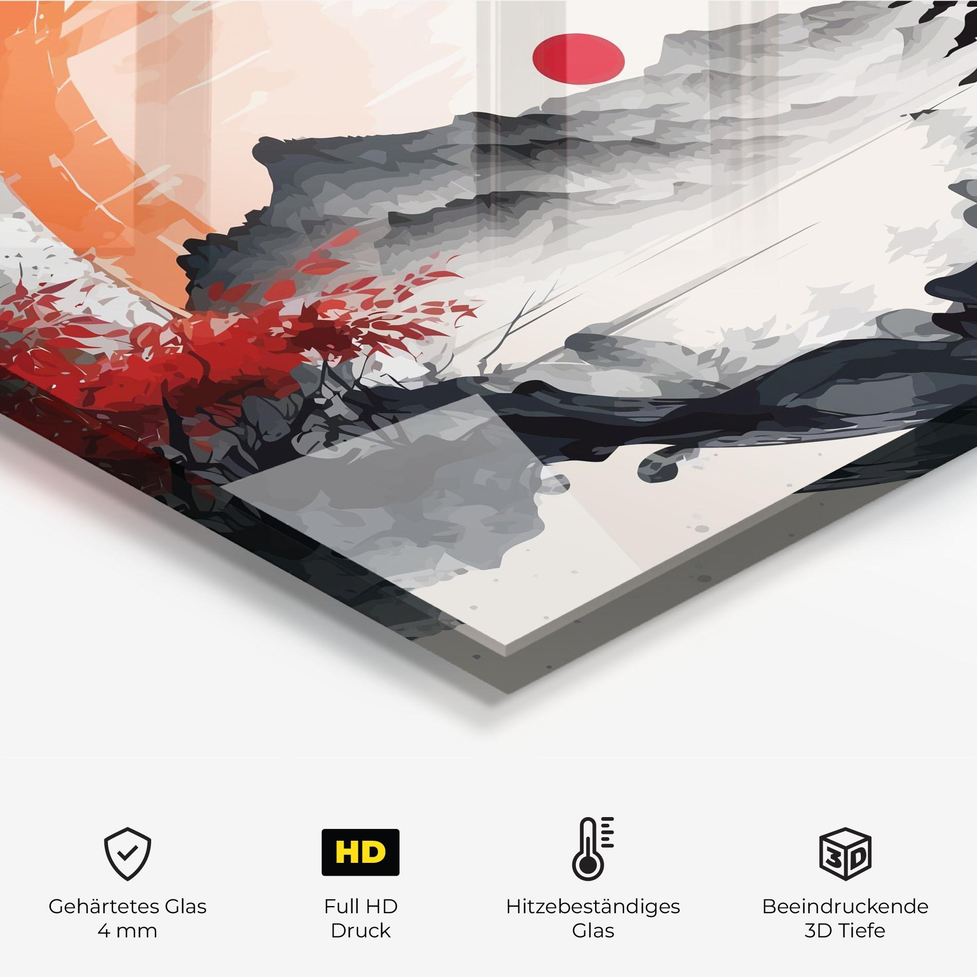 Küchenrückwand Glas Asiatic Grey Montain mockup 2