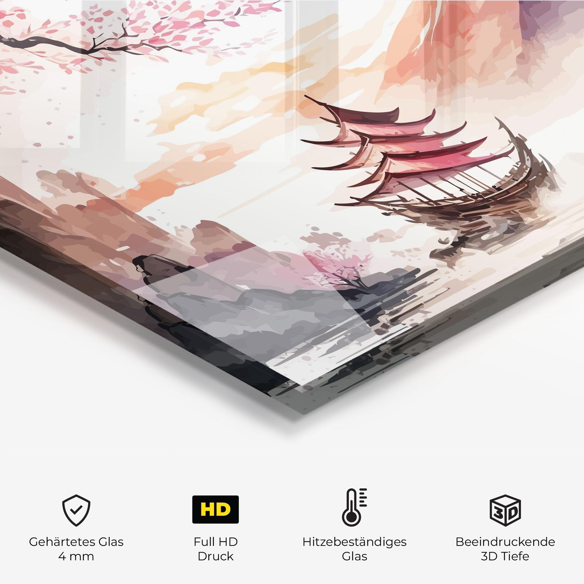 Küchenrückwand Glas Asiatic Purple Mountain mockup 2