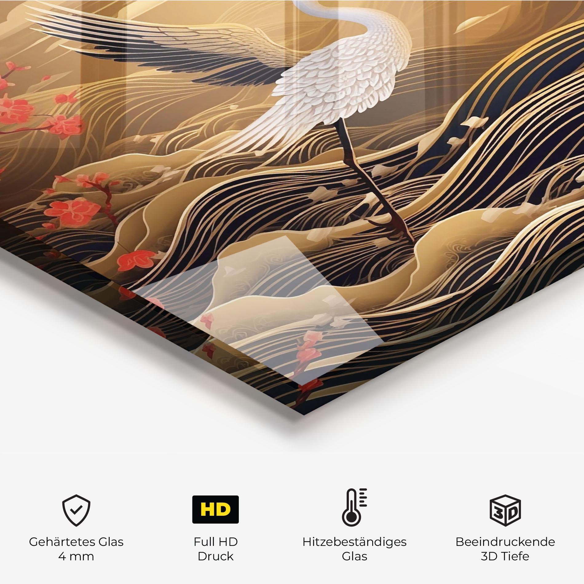 Küchenrückwand Glas Chinese Oil Painting mockup 2