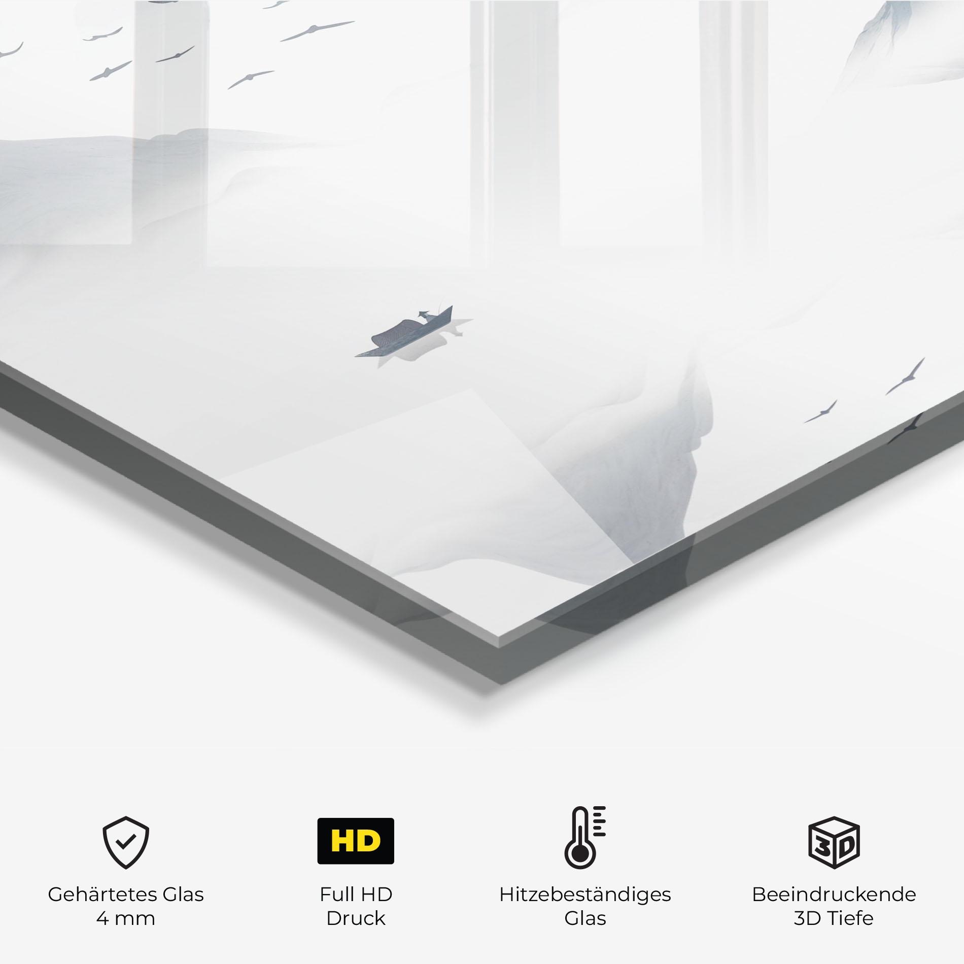 Küchenrückwand Glas Chinese Style Mountains mockup 2