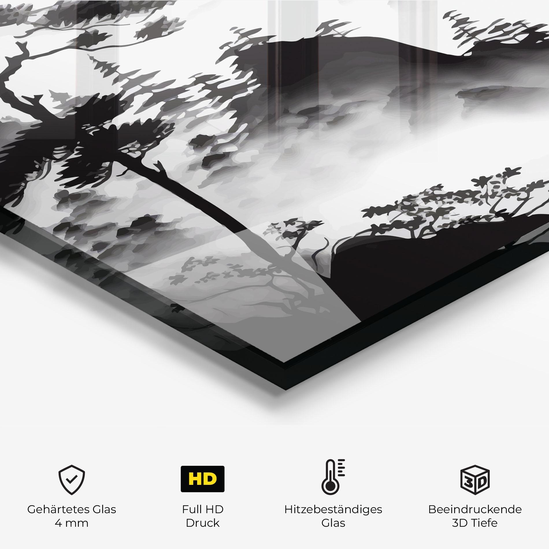 Küchenrückwand Glas Foggy Asiatic View mockup 2