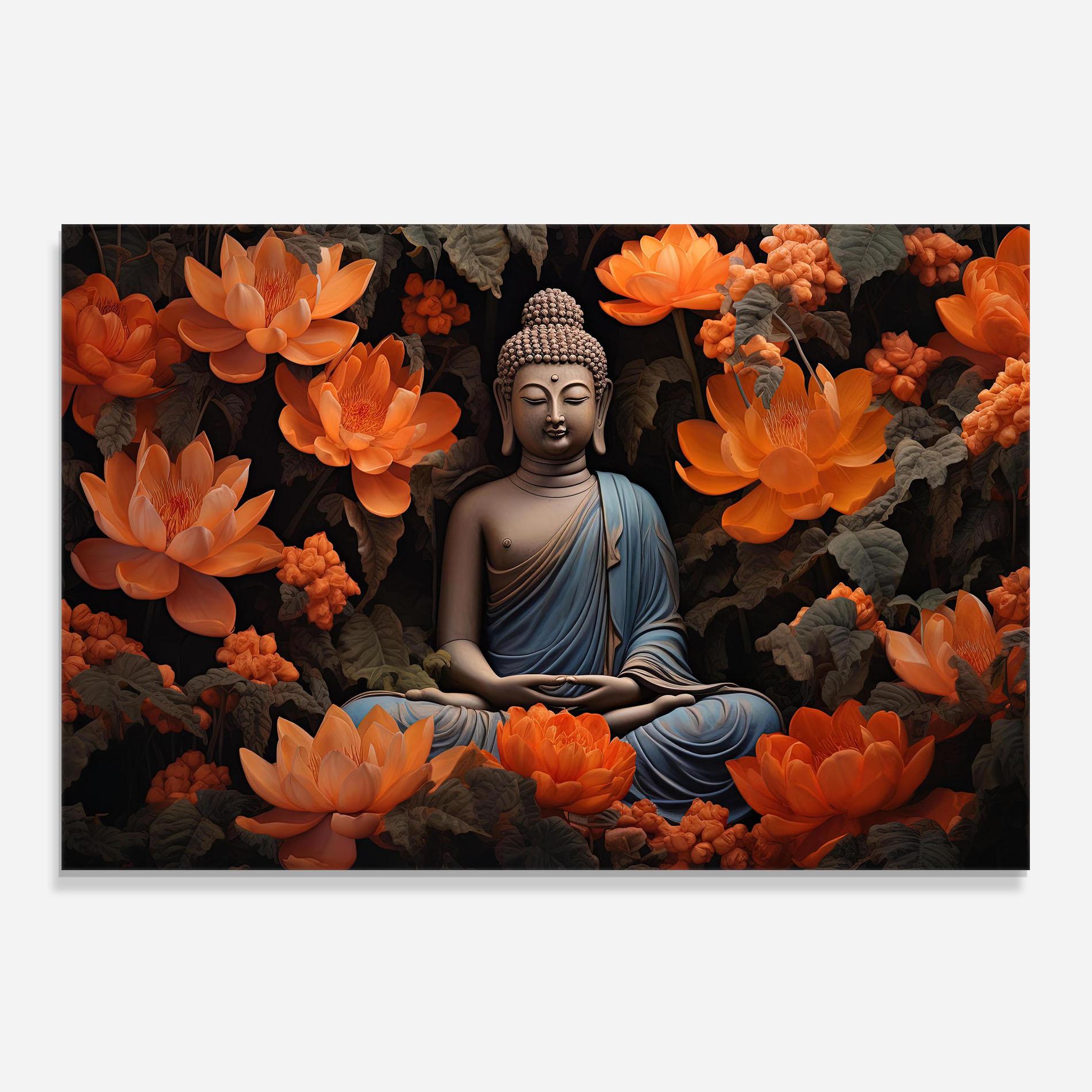 Küchenrückwand Glas Big Flower Buddha mockup 0