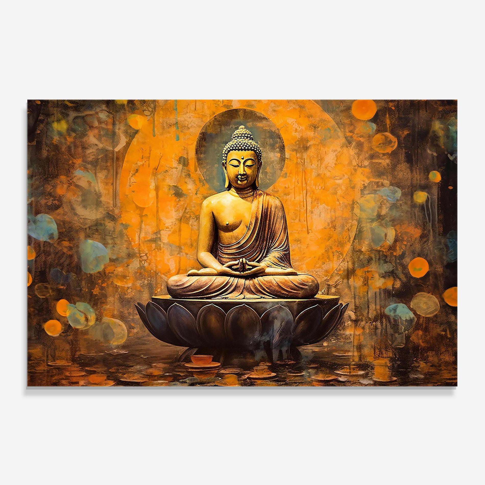 Küchenrückwand Glas Buddha Floating Art mockup 0