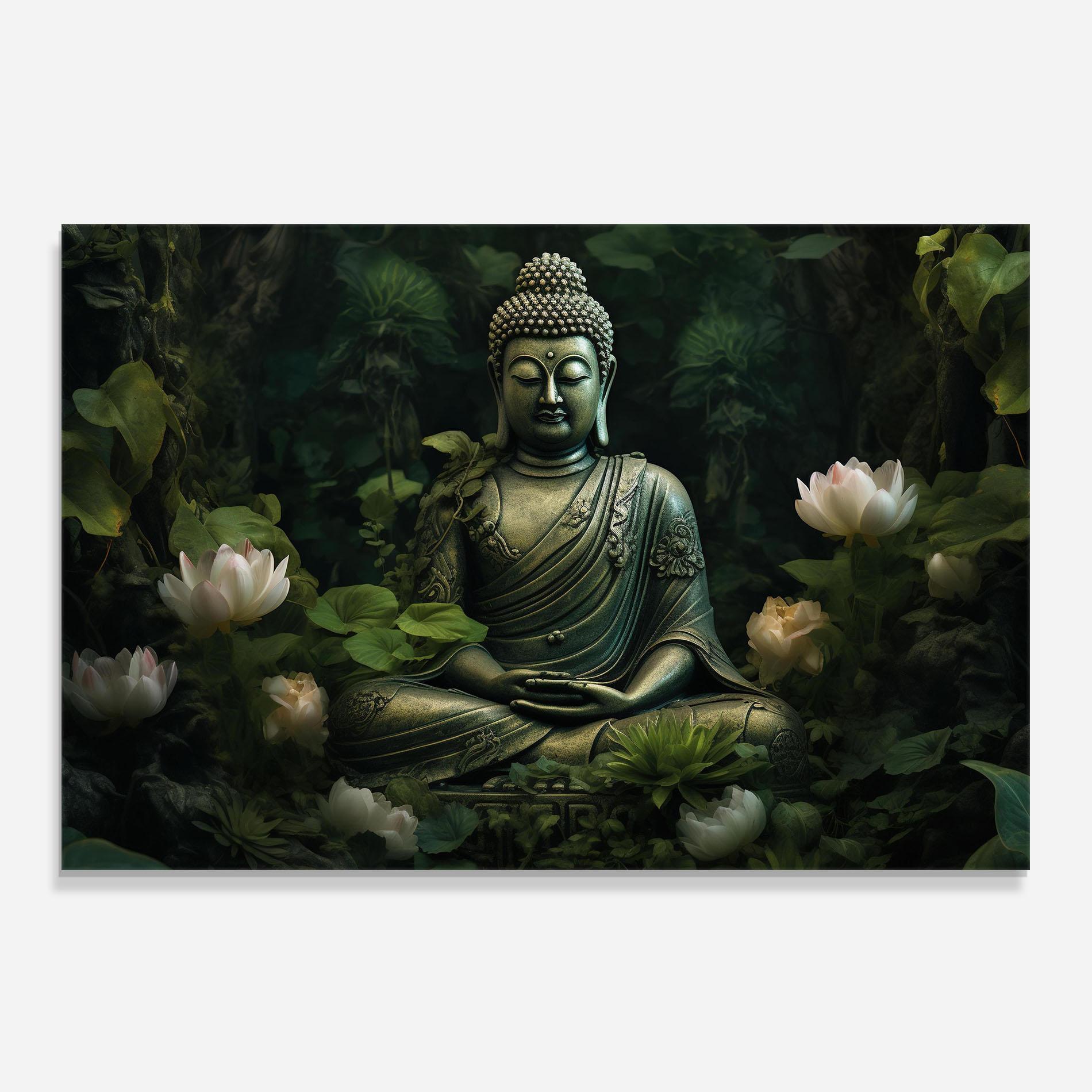 Küchenrückwand Glas Buddha Lotus Flower mockup 0