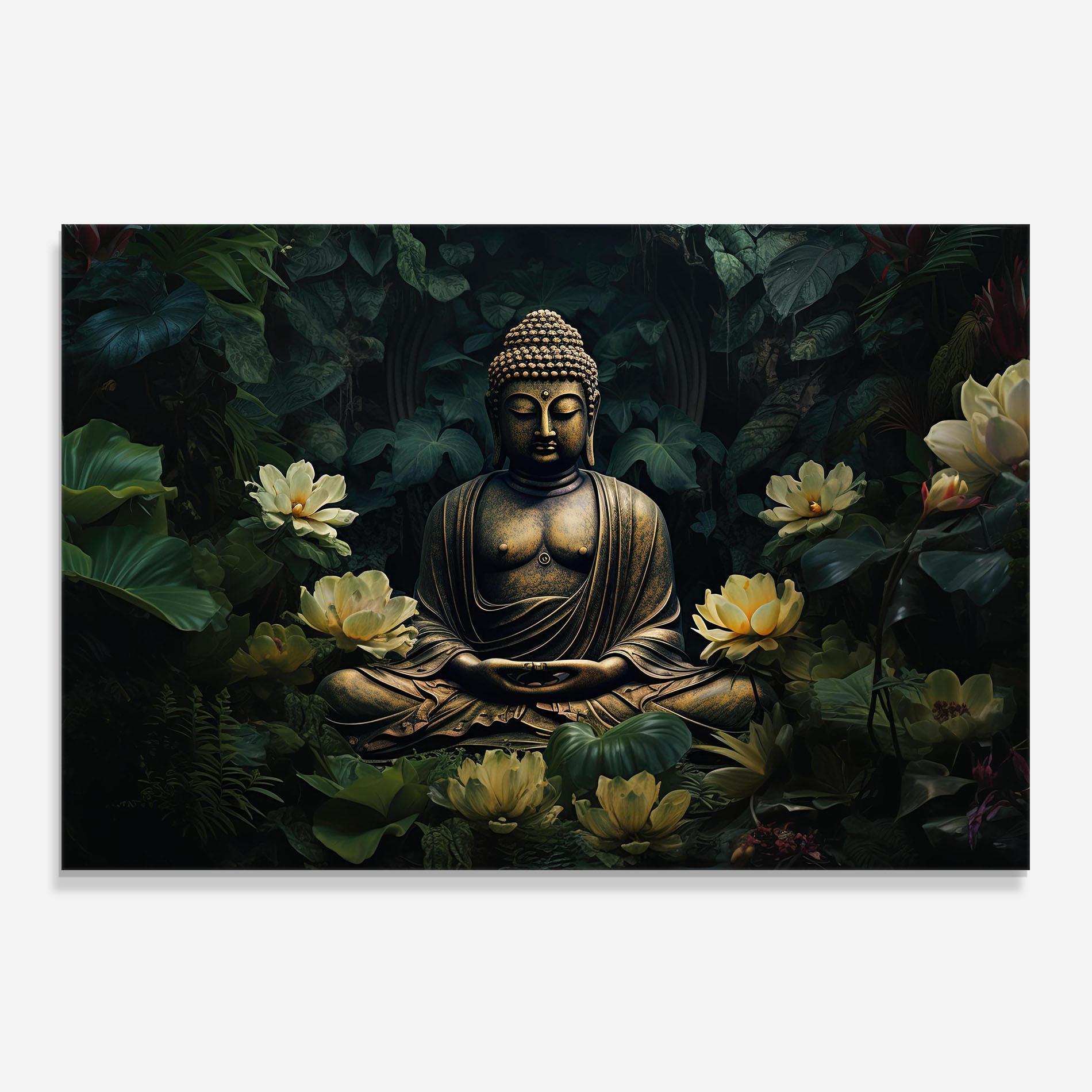 Küchenrückwand Glas Calm Buddha Art mockup 0