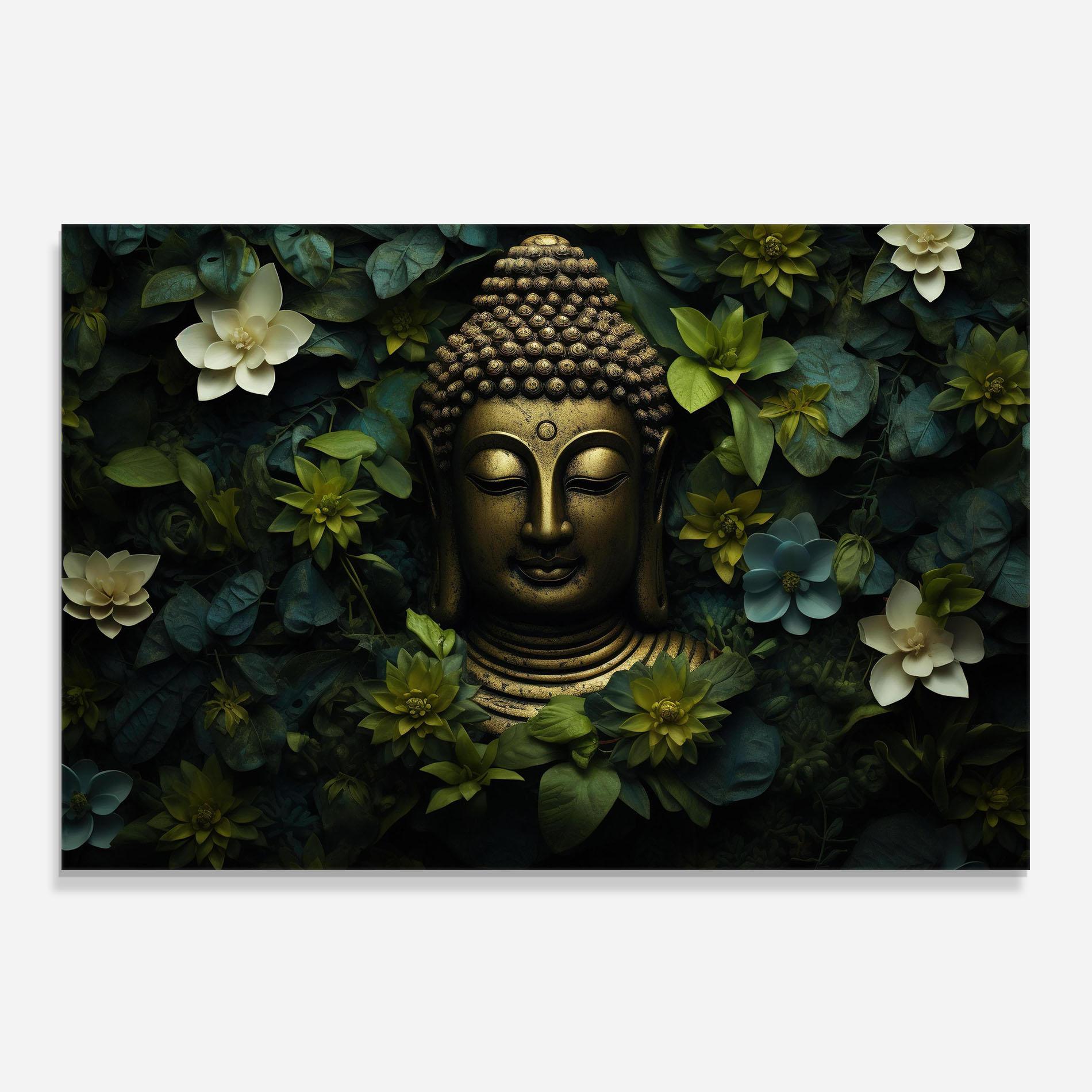 Küchenrückwand Glas Lotus Flower Buddha mockup 0