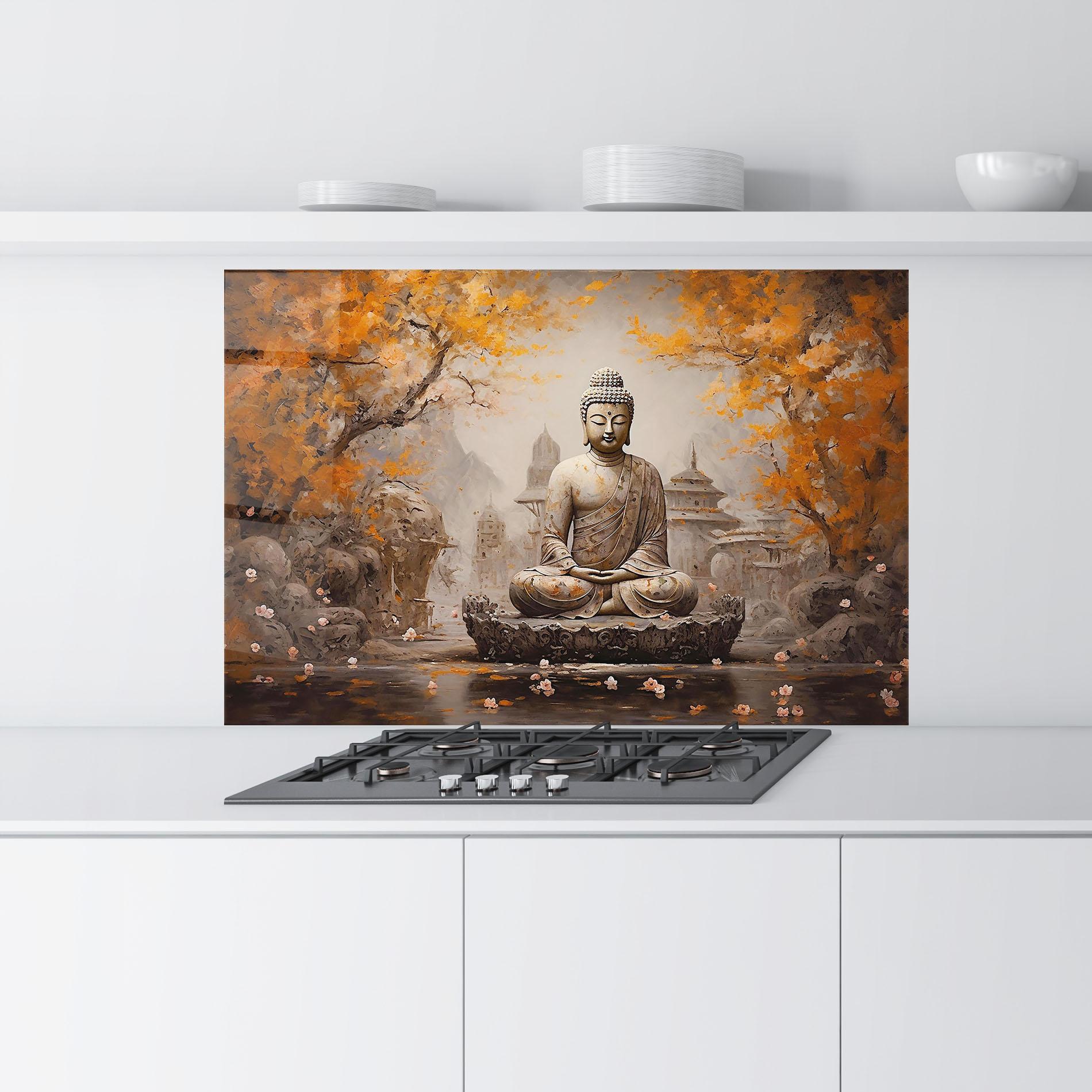 Küchenrückwand Glas Beautiful Buddha Art mockup 9