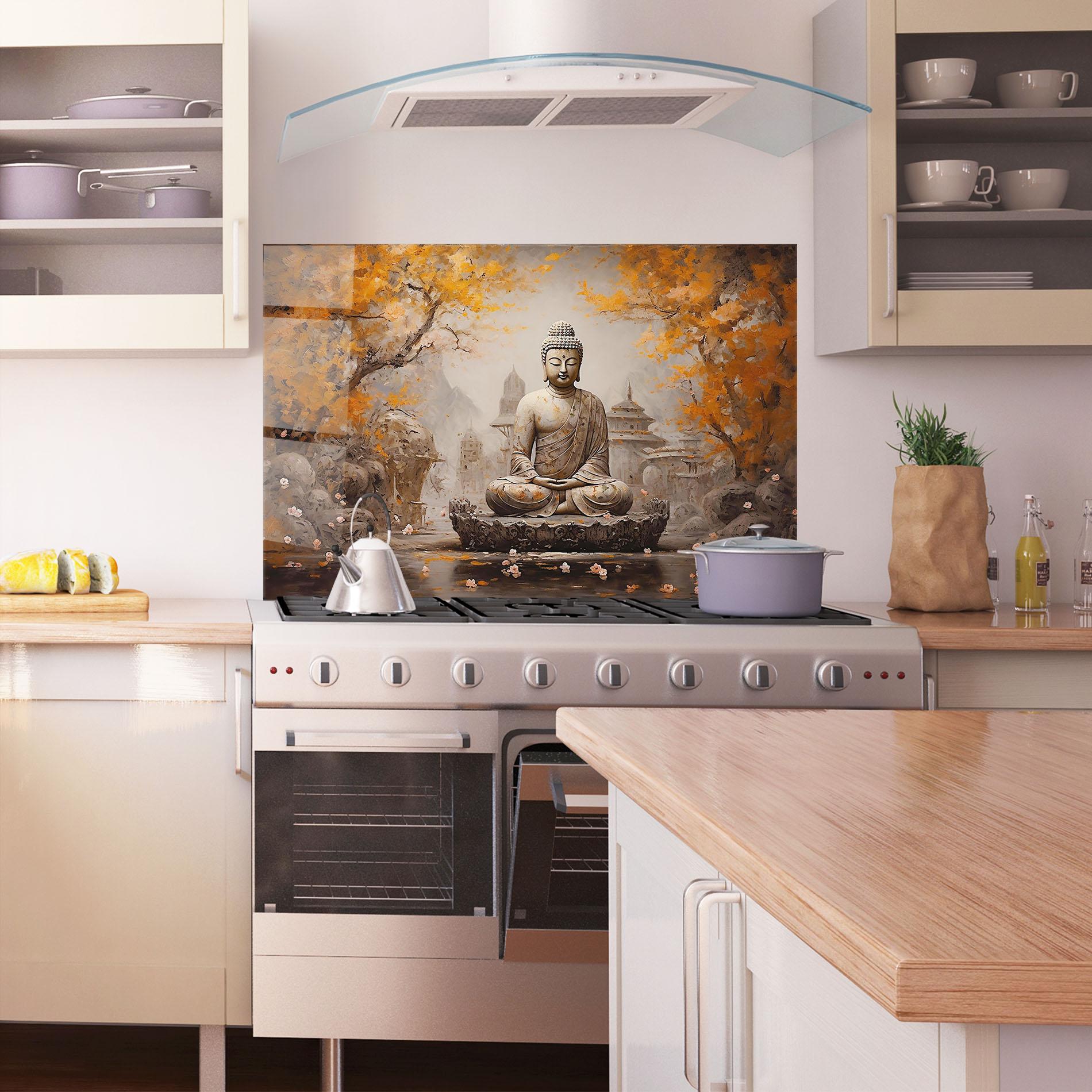 Küchenrückwand Glas Beautiful Buddha Art mockup 1