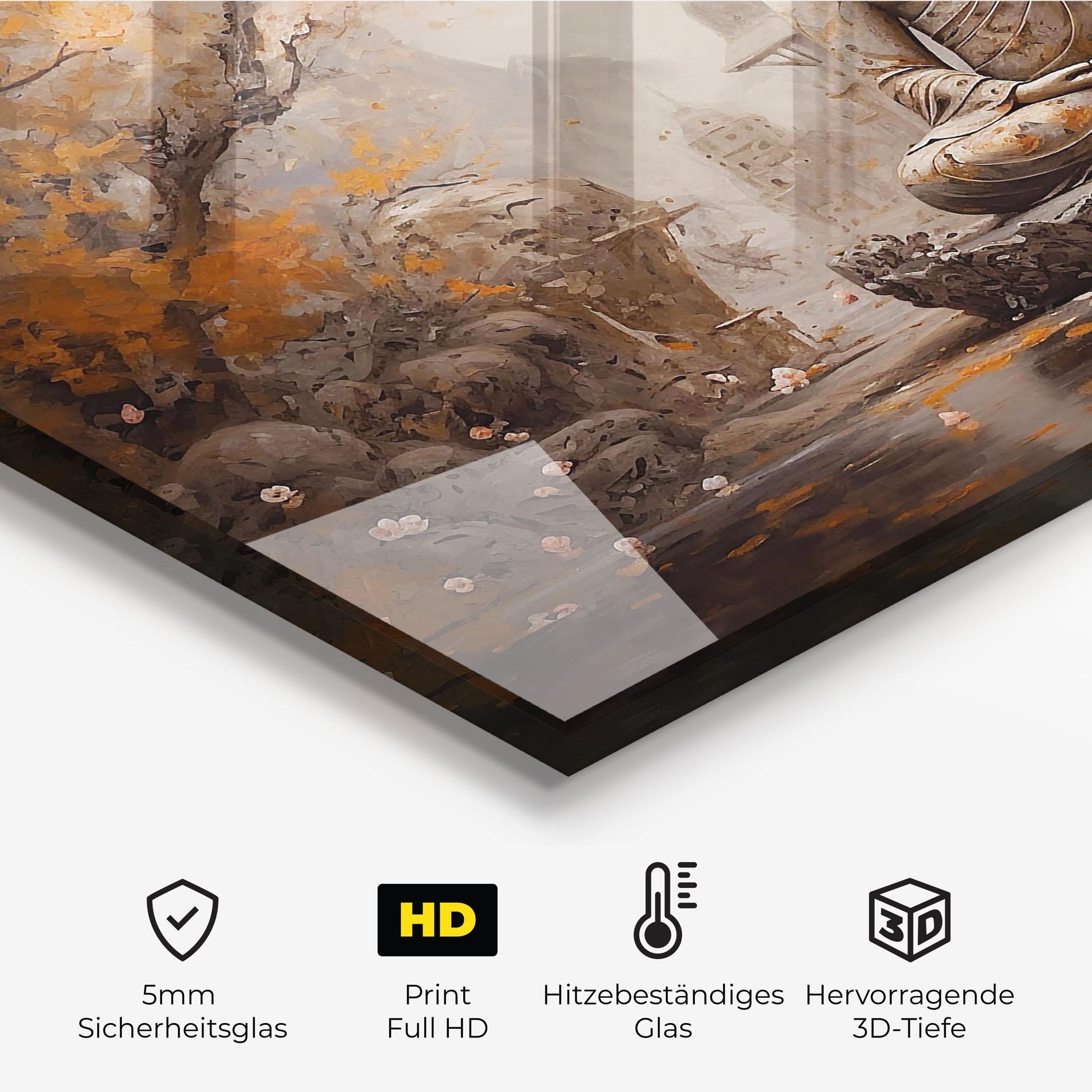 Küchenrückwand Glas Beautiful Buddha Art mockup 2