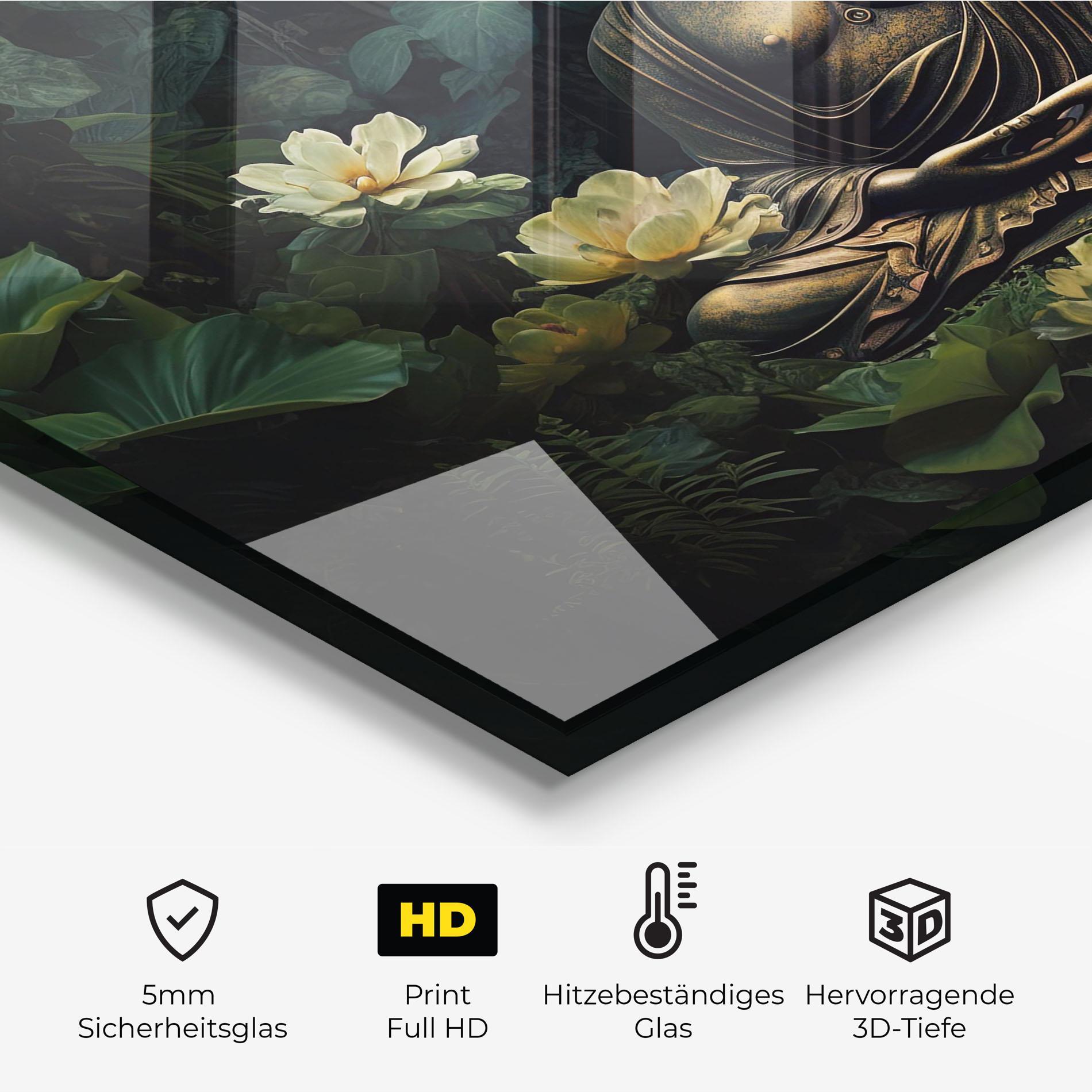 Küchenrückwand Glas Calm Buddha Art mockup 2